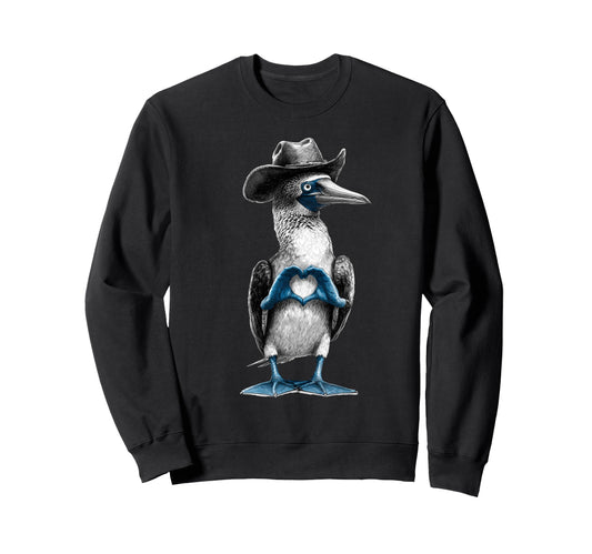 Blue Footed Booby Cowboy Cowgirl Sweatshirt - Custom Art Print Men Women - T-Shirt, Sweatshirt, Hoodie