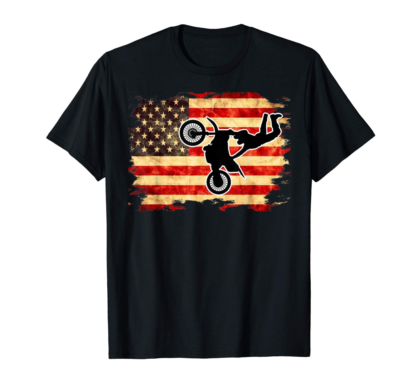Motorcycle Usa American Flag T-Shirt - Casual Everyday Wear for Adults - T-Shirt, Sweatshirt, Hoodie