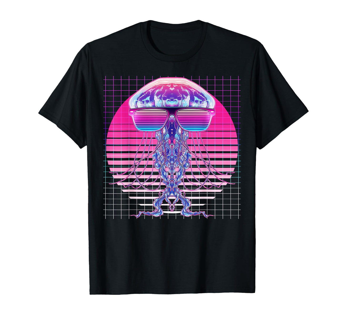 Jellyfish Sunglasses Ocean Vaporwave T-Shirt - Trendy Graphic Unisex - T-Shirt, Sweatshirt, Hoodie