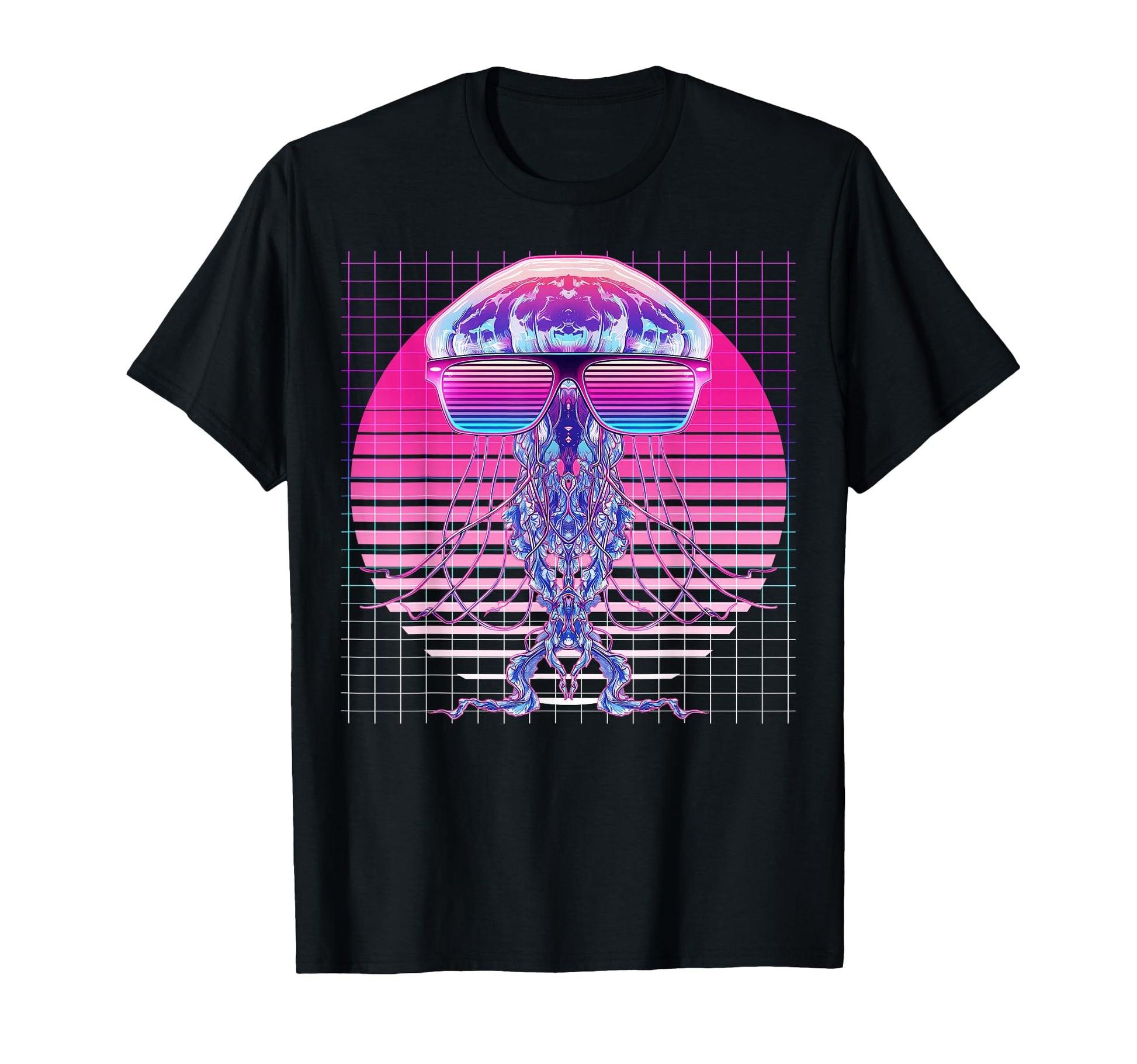 Jellyfish Sunglasses Ocean Vaporwave T-Shirt - Trendy Graphic Unisex - T-Shirt, Sweatshirt, Hoodie