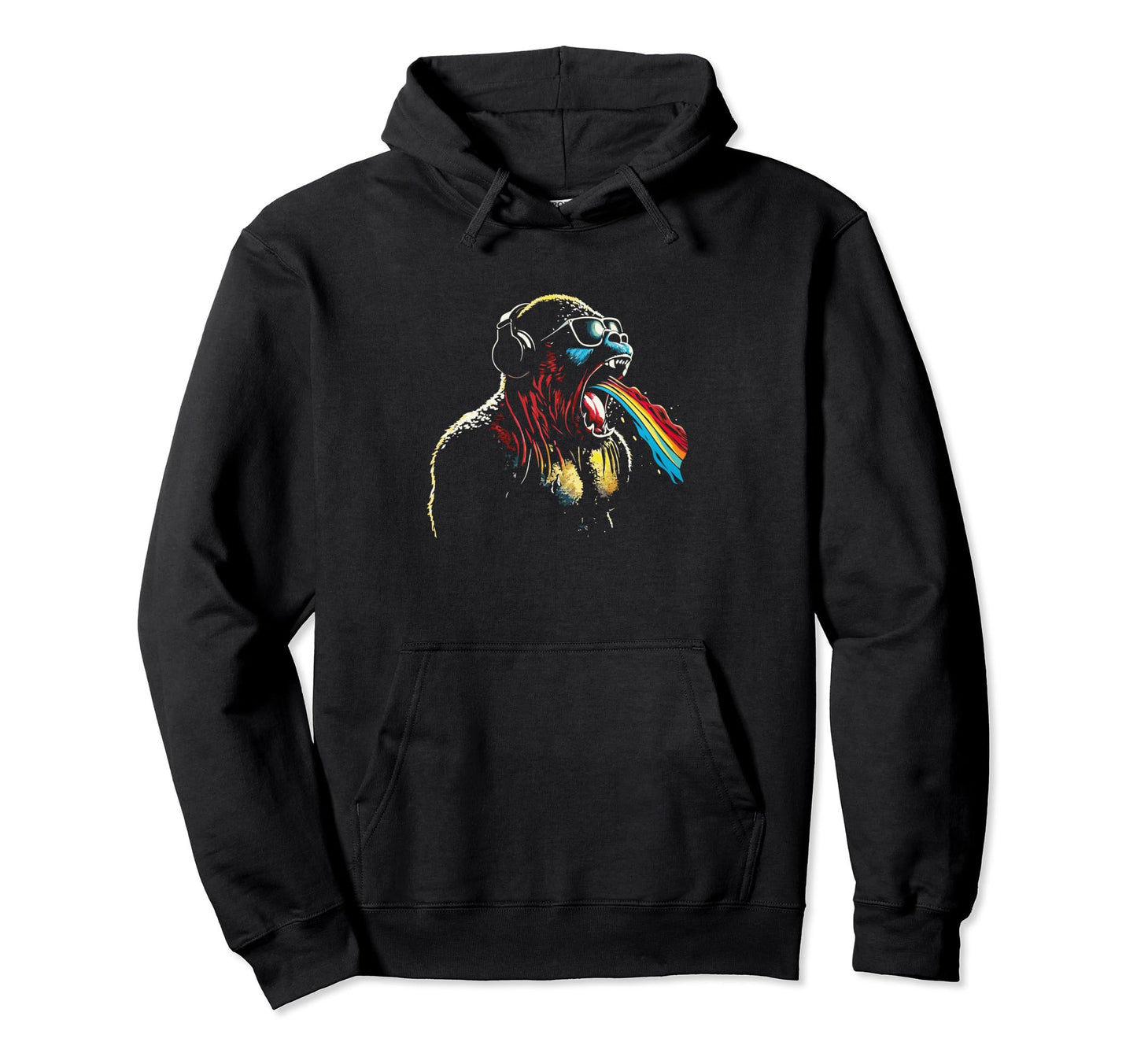Gorilla Pukes Rainbow Funny Colorful Music Hoodie - Novelty Apparel Unisex - T-Shirt, Sweatshirt, Hoodie