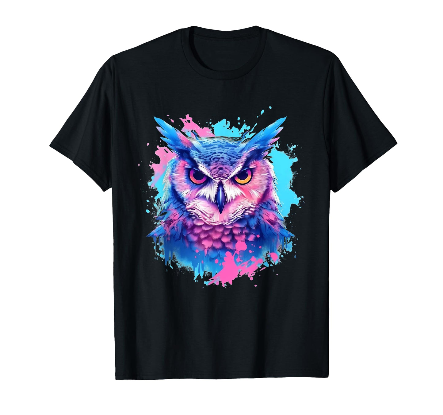 Vaporwave Aesthetic Great Horned Owl T-Shirt - Graphic Print Men Women - T-Shirt, Sweatshirt, Hoodie