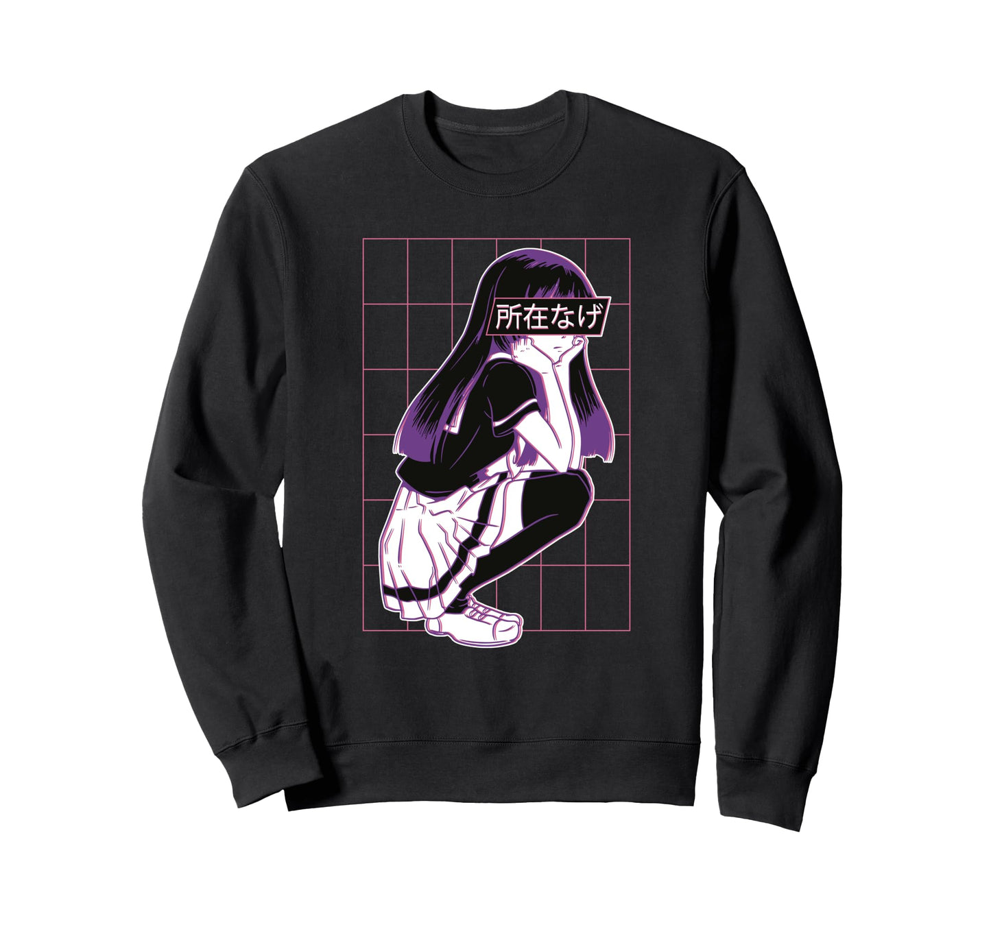 Vaporwave Anime Aesthetic Japanese Sweatshirt - Graphic Print Men Women - T-Shirt, Sweatshirt, Hoodie