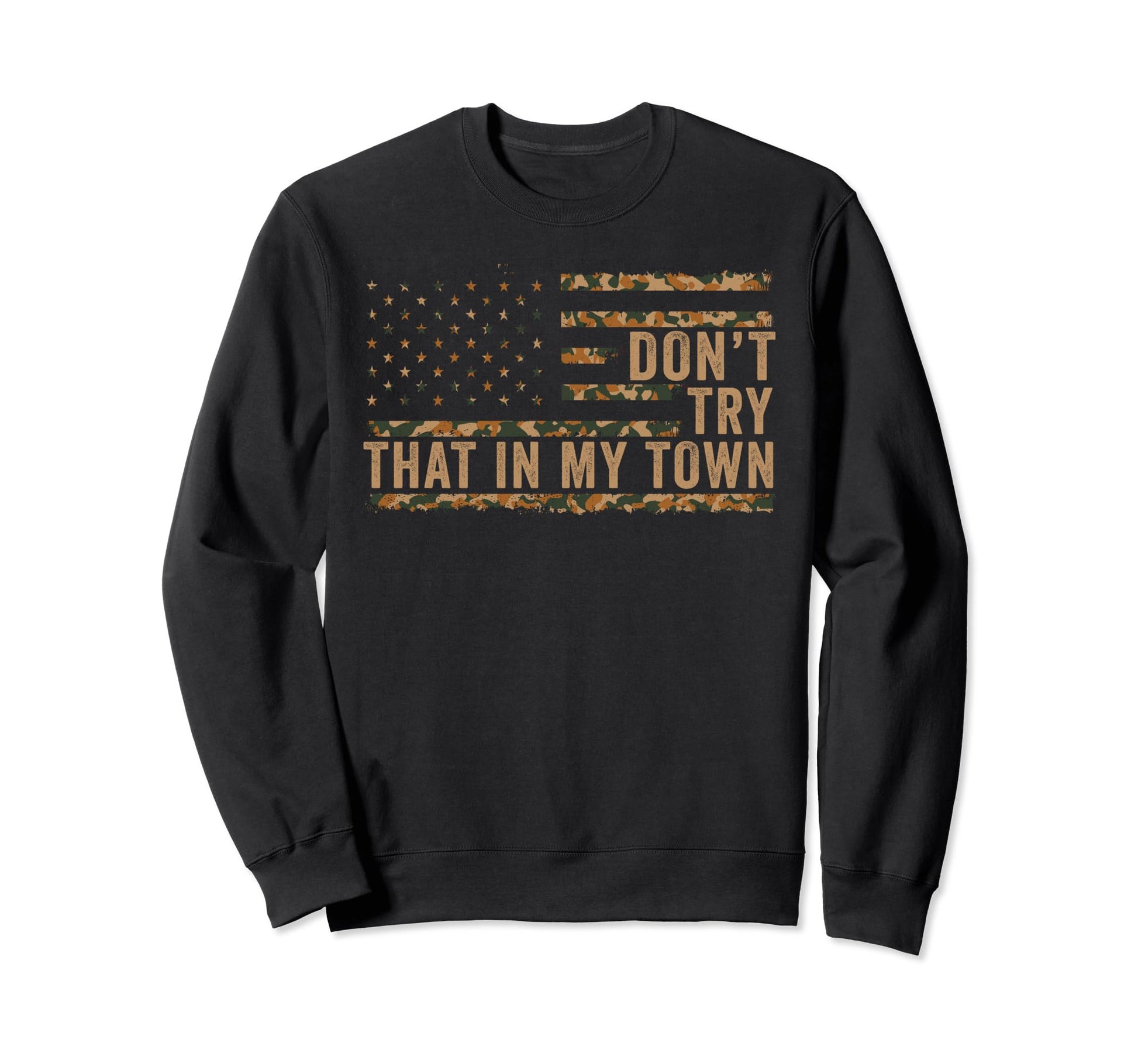 Small Town American Flag Western Sweatshirt - Casual Everyday Wear Unisex - T-Shirt, Sweatshirt, Hoodie