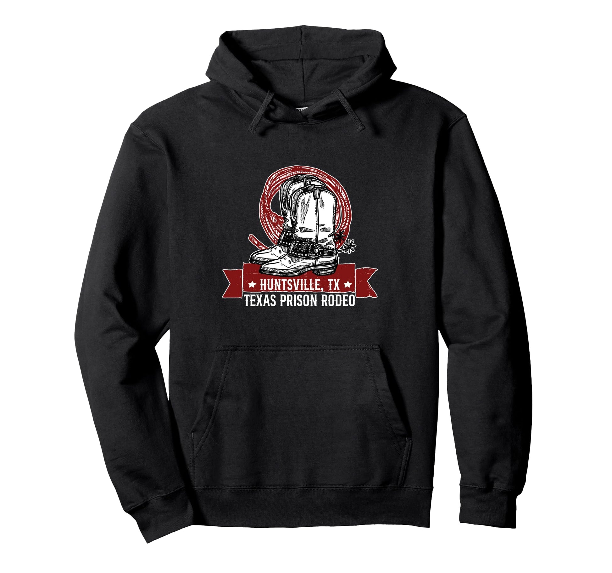 Huntsville Texas Cowboy Boots And Rope Hoodie - Custom Art Print Men Women - T-Shirt, Sweatshirt, Hoodie