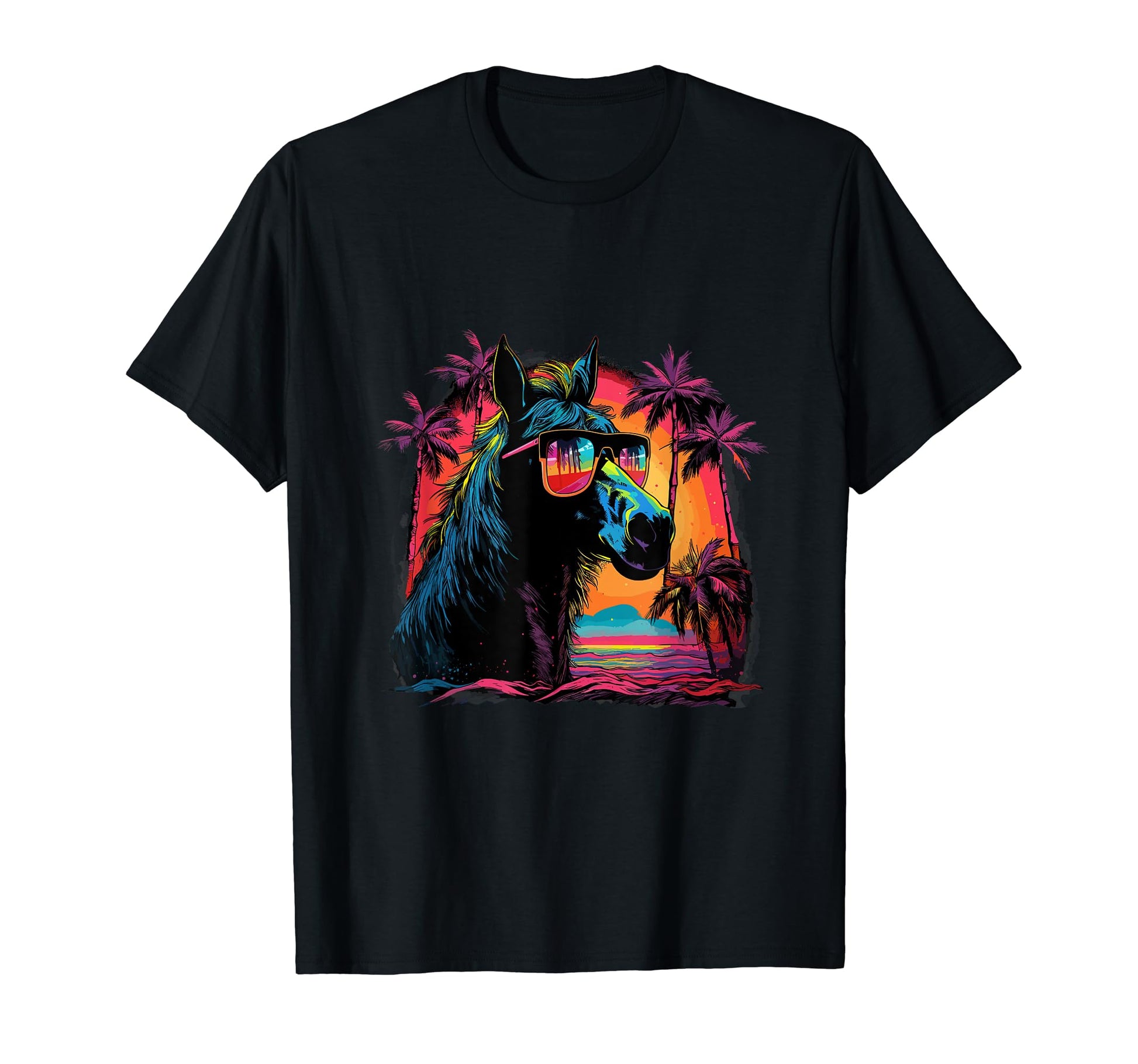 Funny Horse Vaporwave Aesthetic Animal T-Shirt - Trendy Graphic for Adults - T-Shirt, Sweatshirt, Hoodie