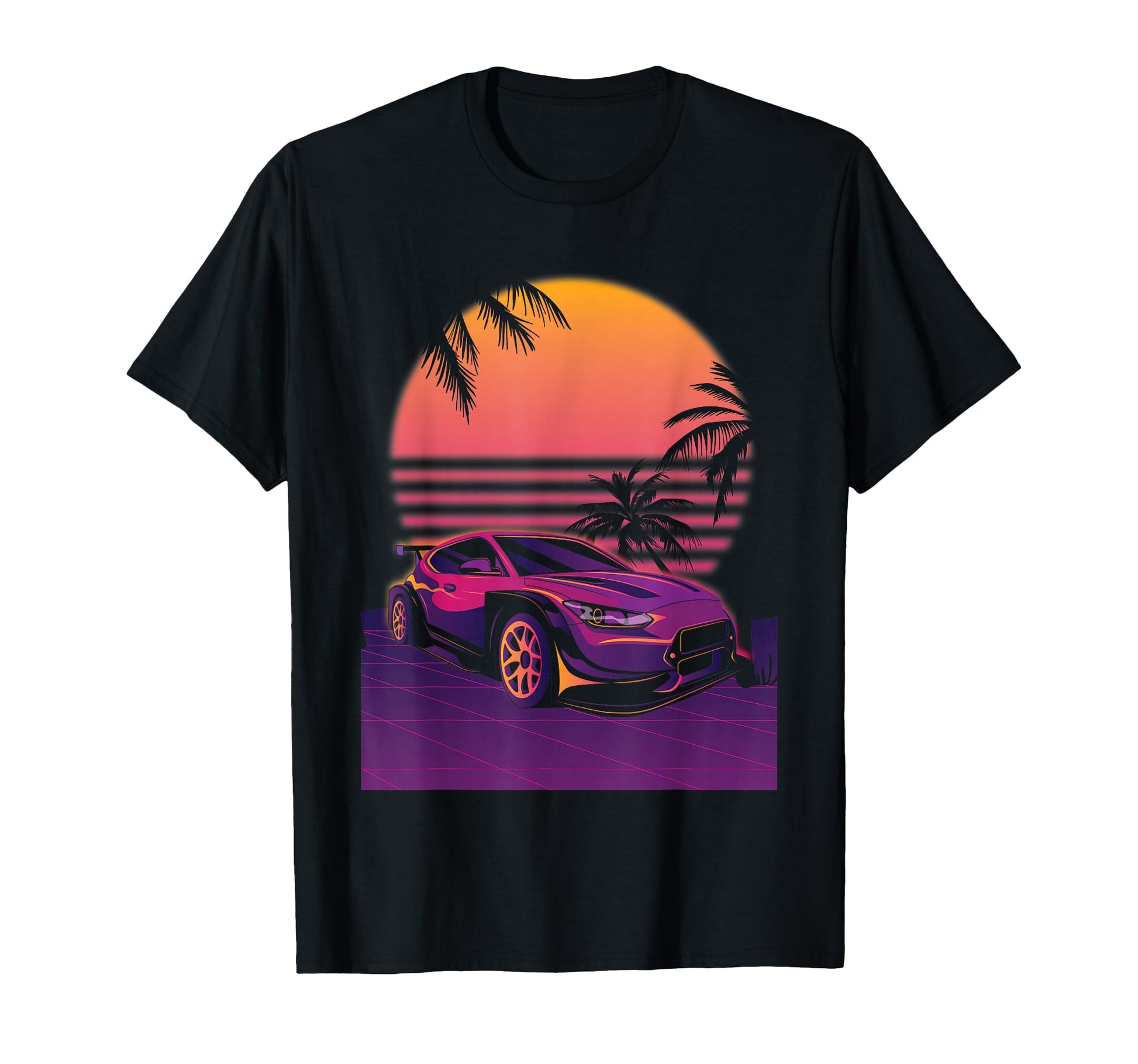 Synthwave Sport Car Aesthetic T-Shirt - Fun Novelty Design for Adults - T-Shirt, Sweatshirt, Hoodie
