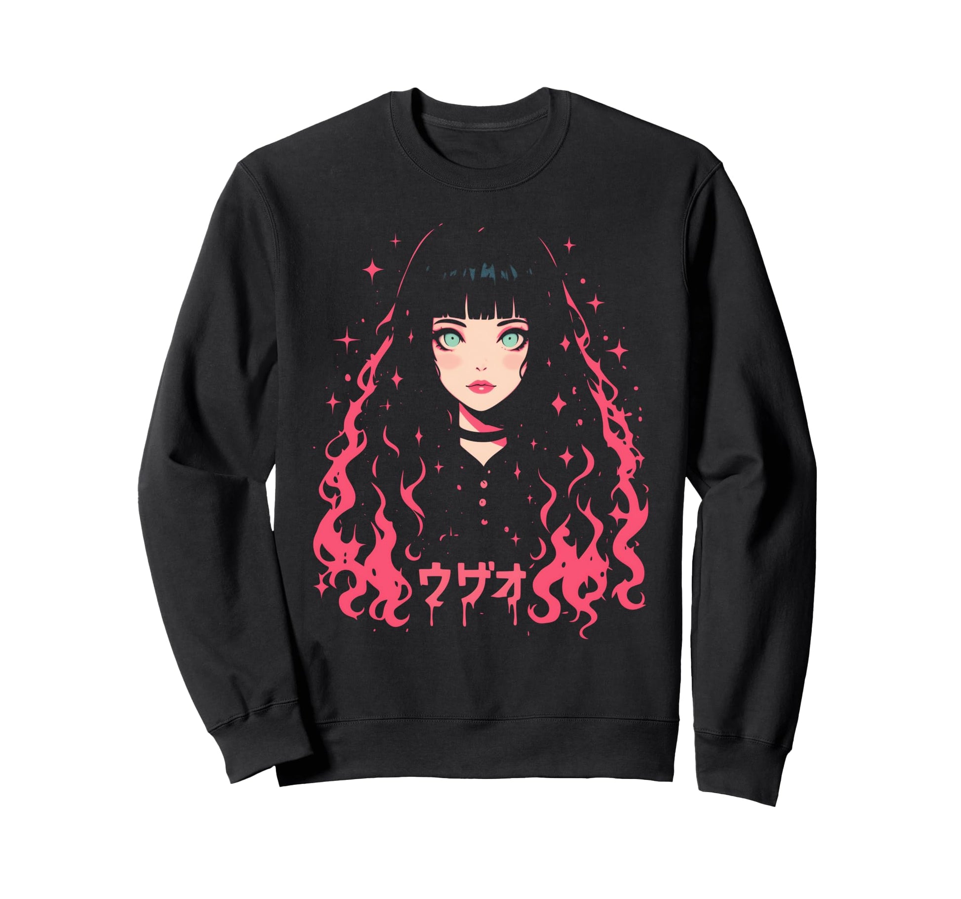 Goth Grunge Demon Anime Waifu Horror Alt Sweatshirt - Graphic Print Unisex - T-Shirt, Sweatshirt, Hoodie