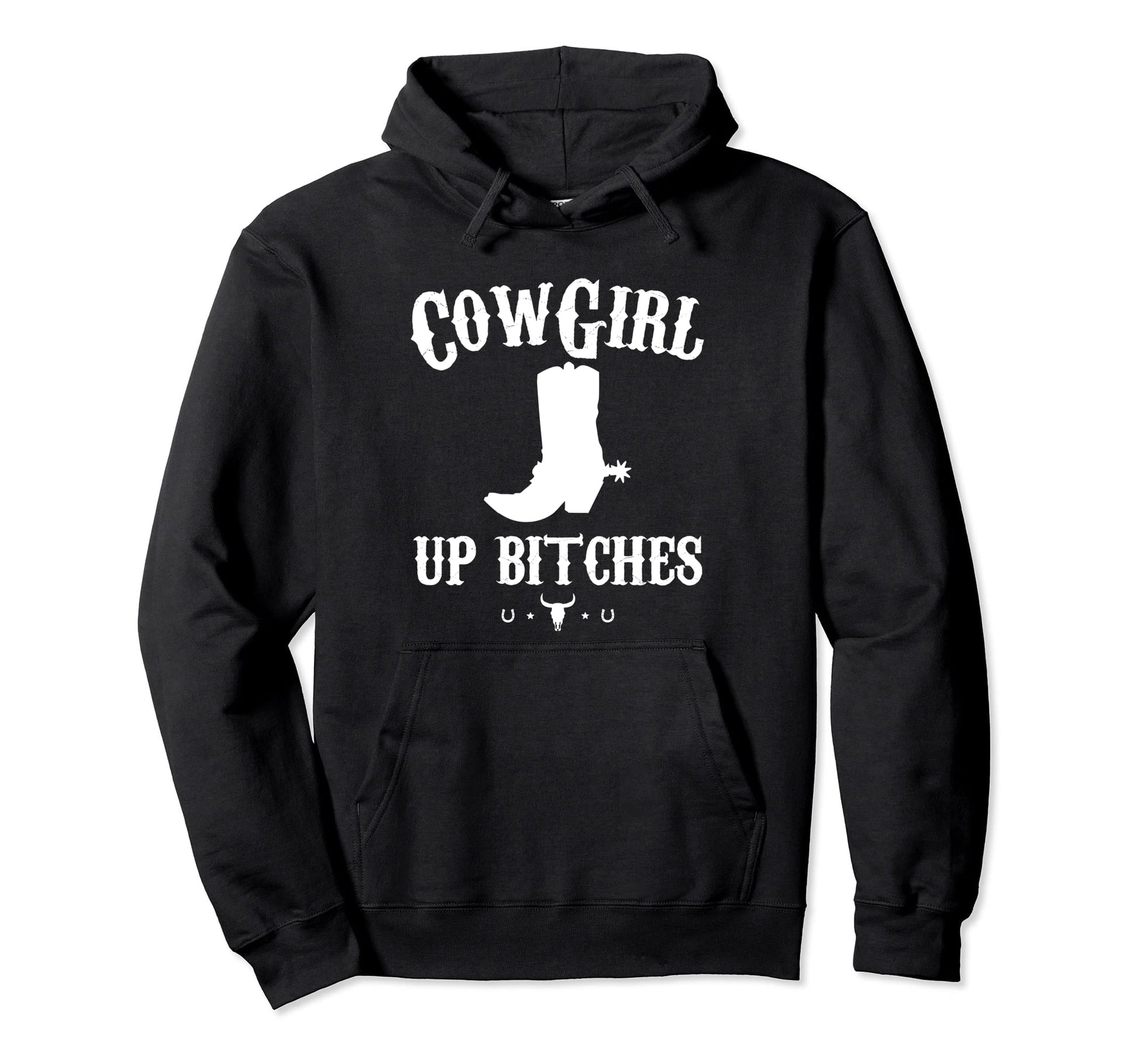 Western Cowgirl Yeehaw Hippie Boho Cow Bull Hoodie - Unique Graphic Unisex - T-Shirt, Sweatshirt, Hoodie