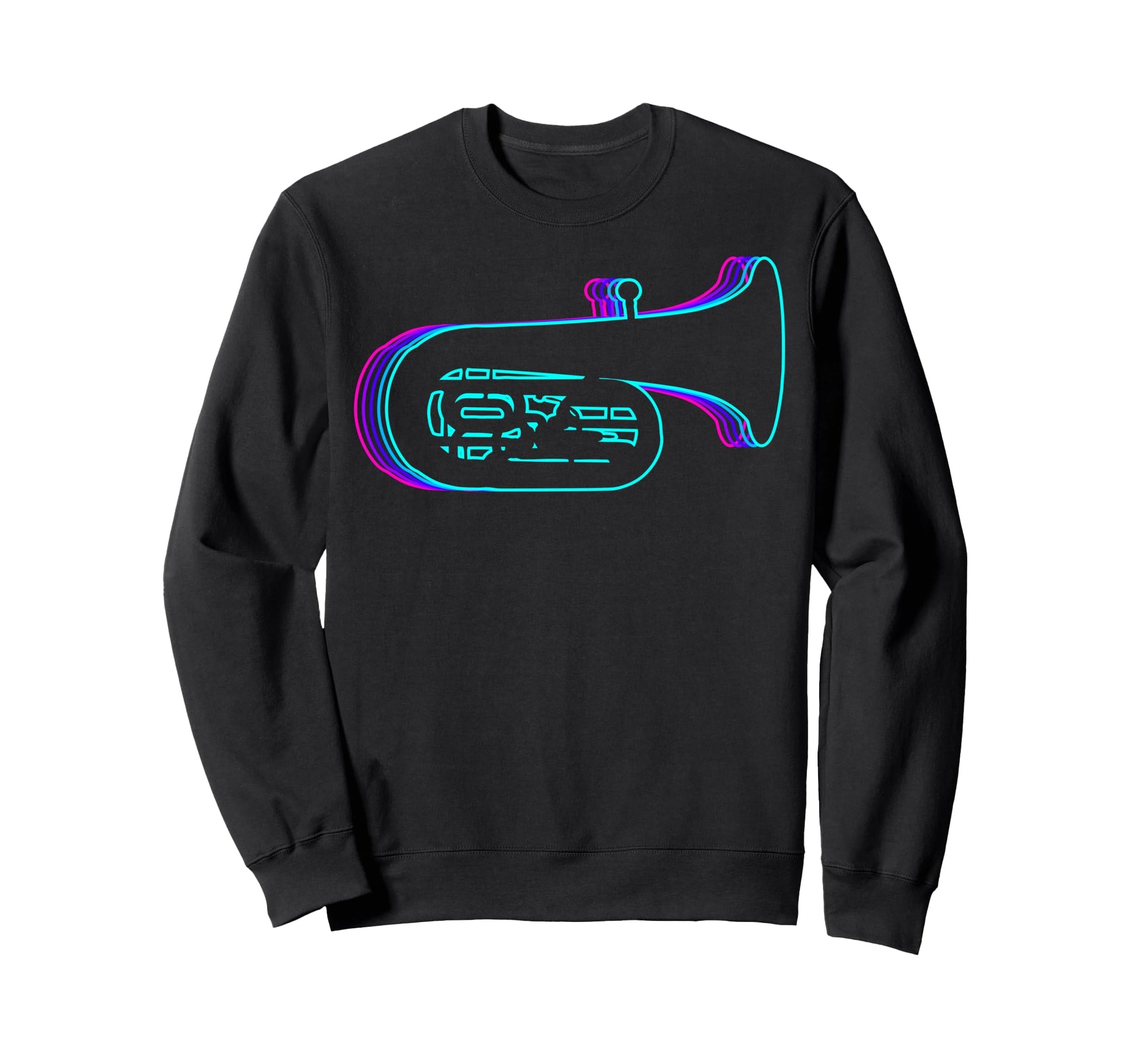 Tuba Instrument Tubist Vaporwave Sweatshirt - Minimalist Print Men Women - T-Shirt, Sweatshirt, Hoodie