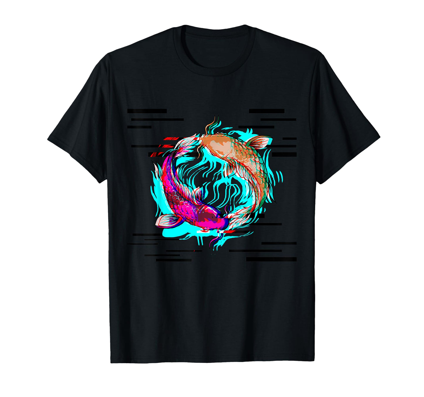 Koi Carp Glitch Aesthetic Japan Vaporwave T-Shirt - Graphic Print Men Women - T-Shirt, Sweatshirt, Hoodie