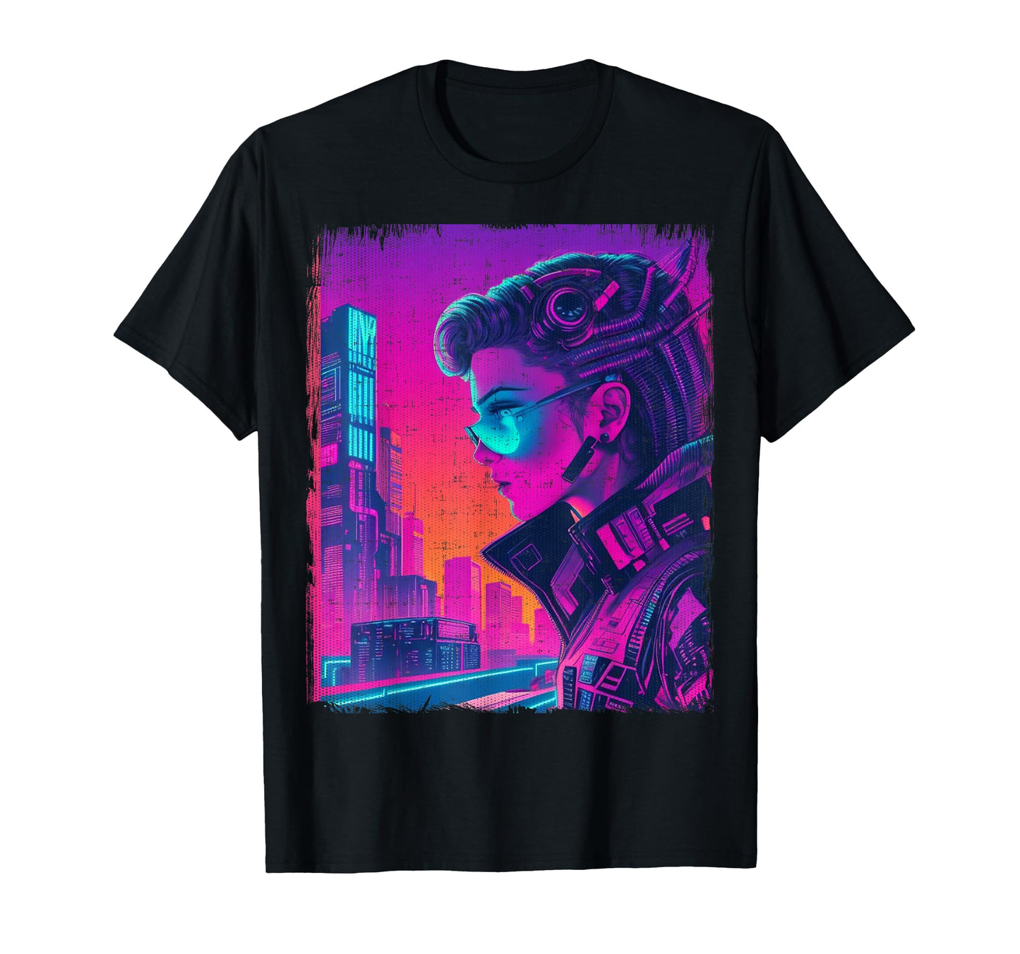 Cyberpunk And City Vaporwave 80S T-Shirt - Minimalist Print Unisex - T-Shirt, Sweatshirt, Hoodie