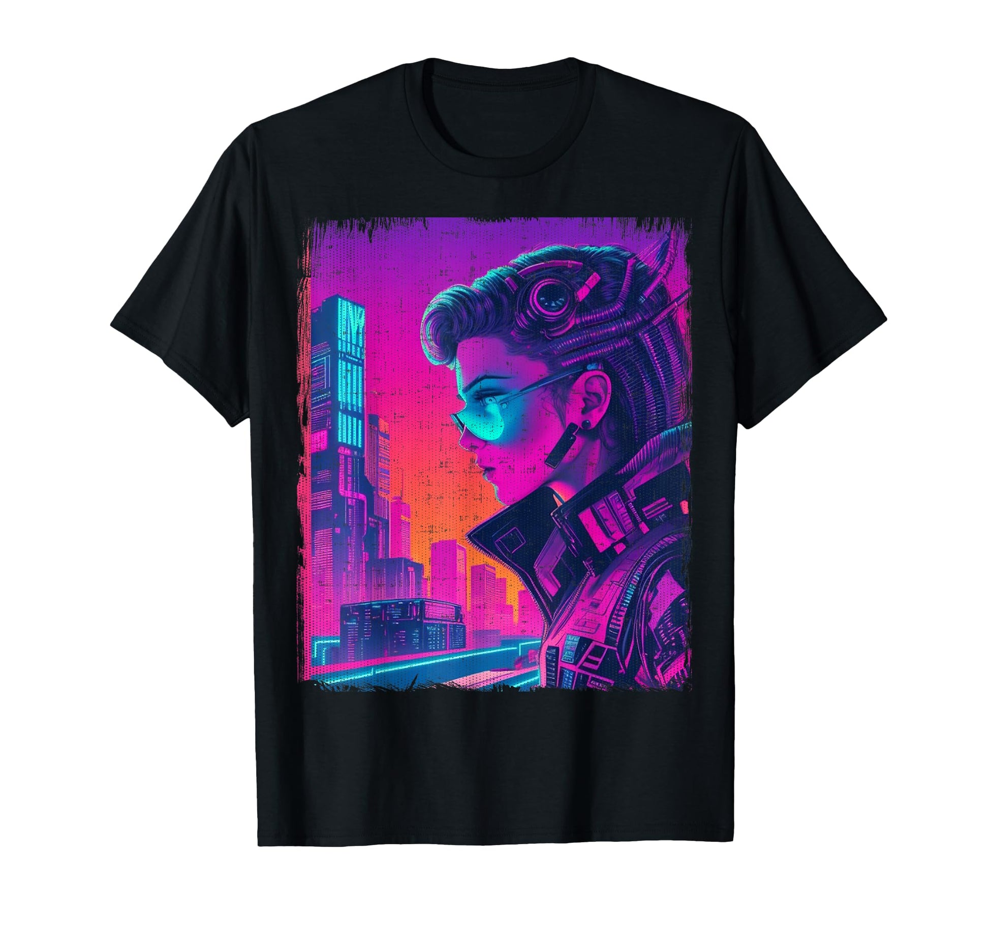Cyberpunk And City Vaporwave 80S T-Shirt - Minimalist Print Unisex - T-Shirt, Sweatshirt, Hoodie