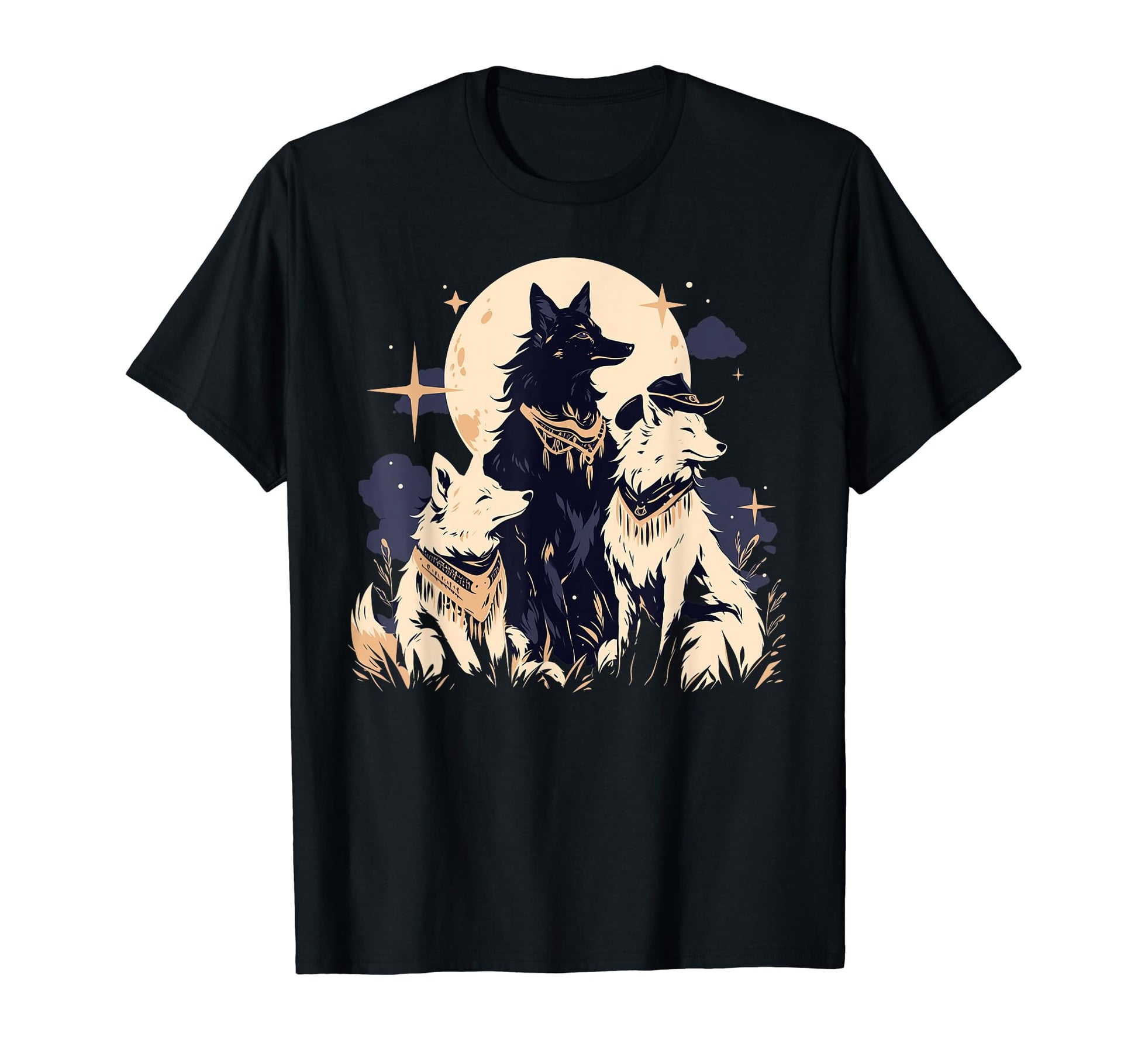 Fox Howling Moon Cowboy Funny T-Shirt - Aesthetic Graphic for Adults - T-Shirt, Sweatshirt, Hoodie