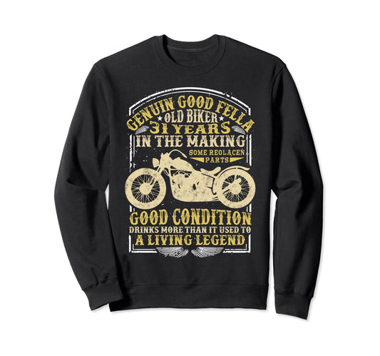 31 Years Old Biker Birthday Sweatshirt - Fun Novelty Design for Adults - T-Shirt, Sweatshirt, Hoodie