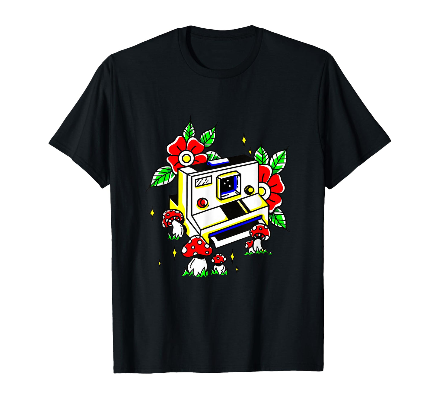 Camera Amanita Muscaria Mushrooms T-Shirt - Casual Everyday Wear Unisex - T-Shirt, Sweatshirt, Hoodie