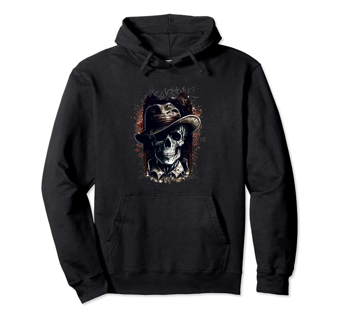 Western Cowgirl Cowboy Skull Hoodie - Novelty Apparel for Adults - T-Shirt, Sweatshirt, Hoodie