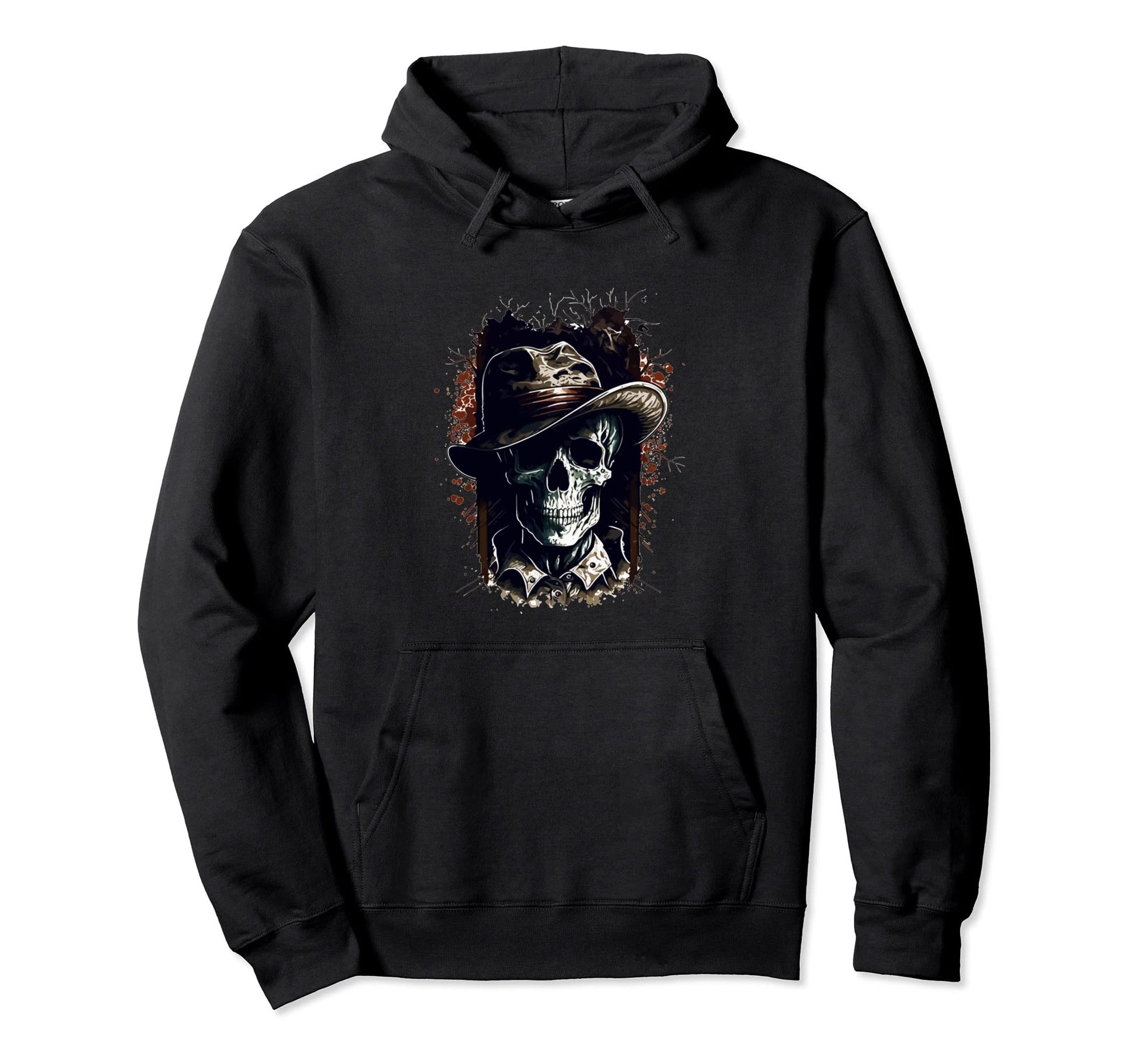 Western Cowgirl Cowboy Skull Hoodie - Novelty Apparel for Adults - T-Shirt, Sweatshirt, Hoodie