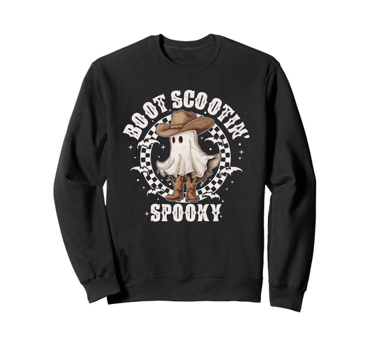 Boot Scootin Spooky Western Ghost Sweatshirt - Streetwear Style Unisex - T-Shirt, Sweatshirt, Hoodie