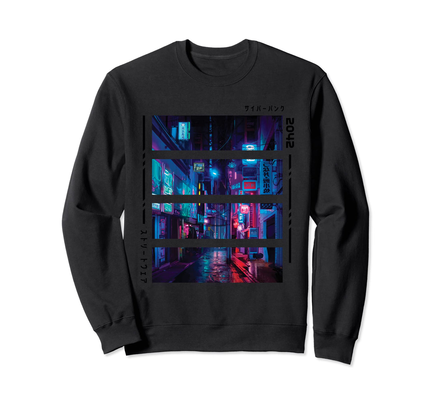 Synthwave City Tokyo Inspired Aesthetic Sweatshirt - Unique Graphic Unisex - T-Shirt, Sweatshirt, Hoodie