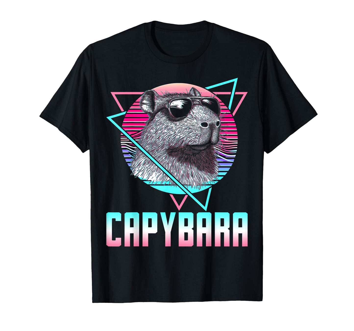 Capybara Capibara Sunglasses Vaporwave T-Shirt - Novelty Apparel Unisex - T-Shirt, Sweatshirt, Hoodie