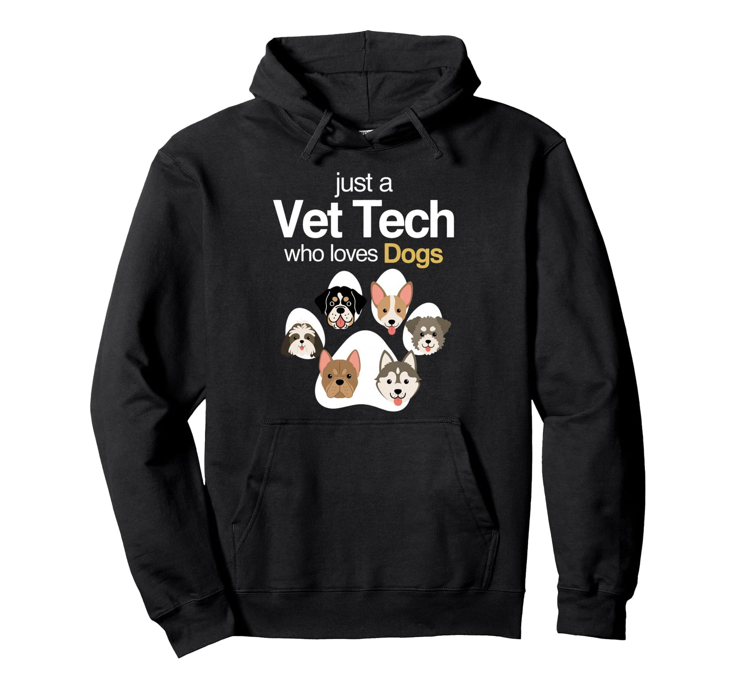 Vet Tech Who Loves Dogs Rainbow Dog Hoodie - Fun Novelty Design Unisex - T-Shirt, Sweatshirt, Hoodie