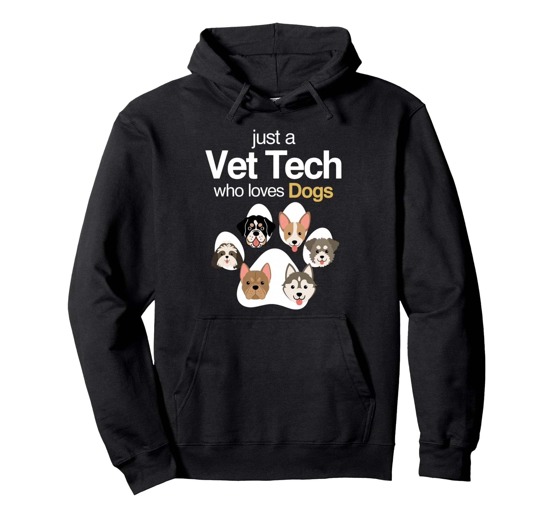 Vet Tech Who Loves Dogs Rainbow Dog Hoodie - Fun Novelty Design Unisex - T-Shirt, Sweatshirt, Hoodie