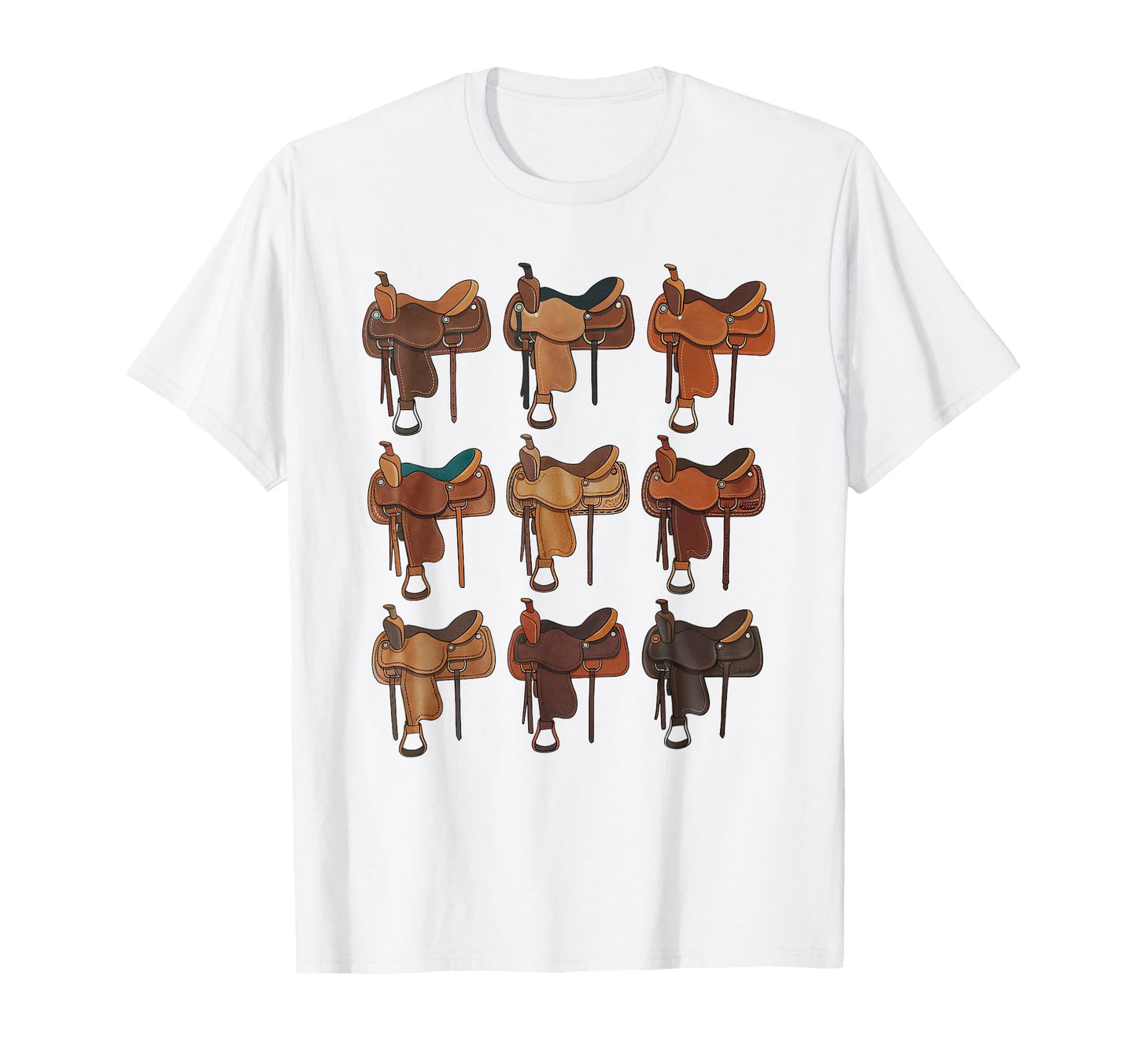 Western Saddle Collection Cowboy Rodeo T-Shirt - Unique Graphic for Adults - T-Shirt, Sweatshirt, Hoodie