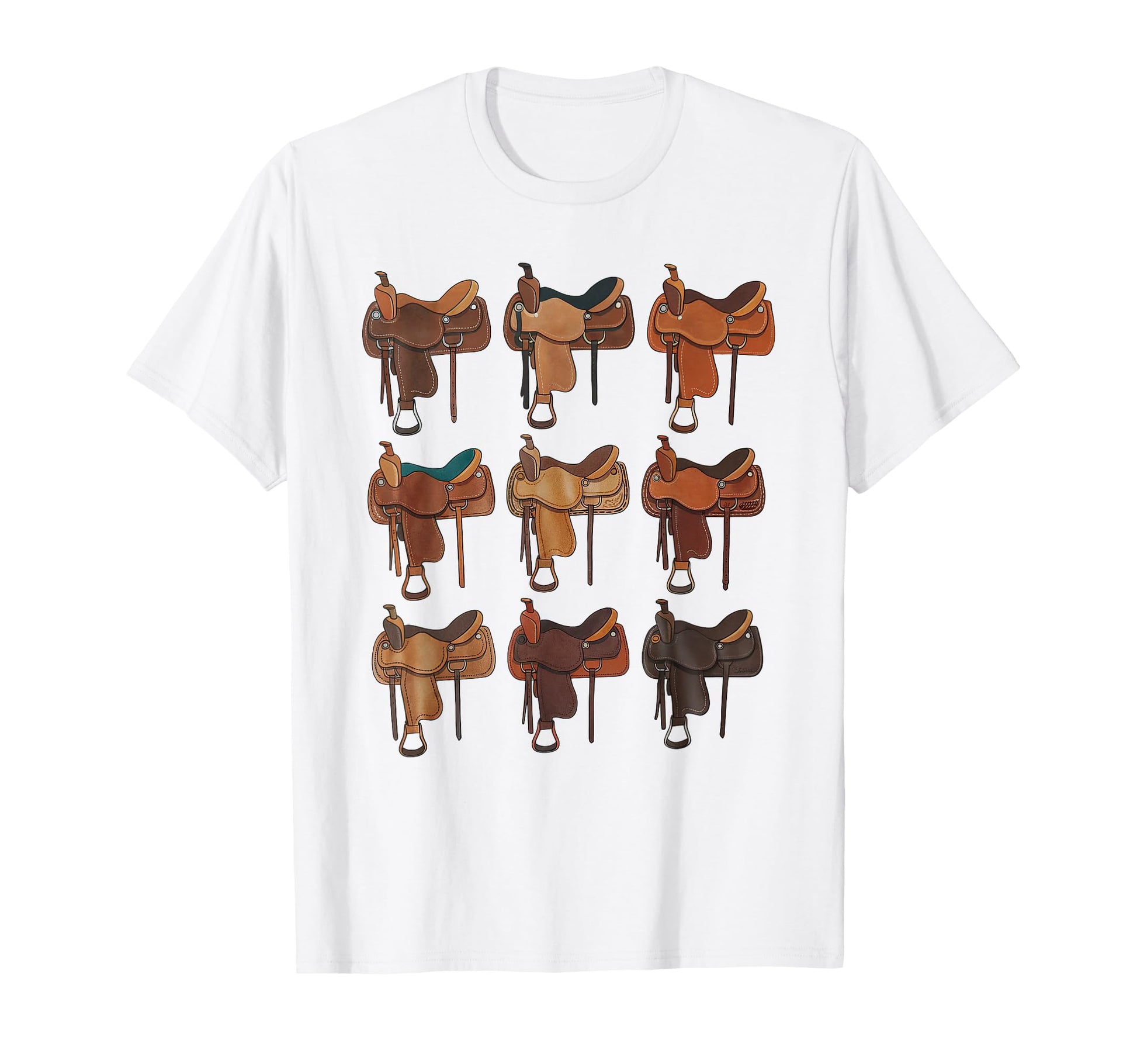Western Saddle Collection Cowboy Rodeo T-Shirt - Unique Graphic for Adults - T-Shirt, Sweatshirt, Hoodie