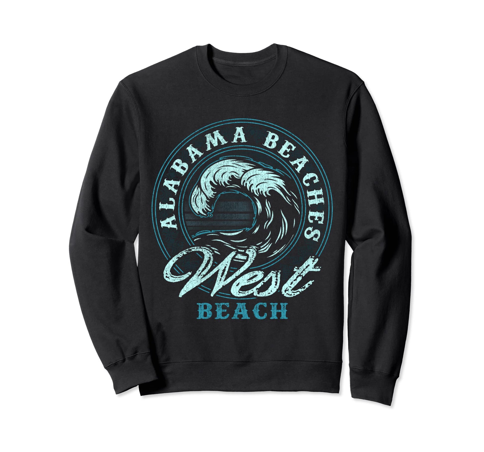 West Beach Wave Circle Sweatshirt - Minimalist Print for Adults - T-Shirt, Sweatshirt, Hoodie