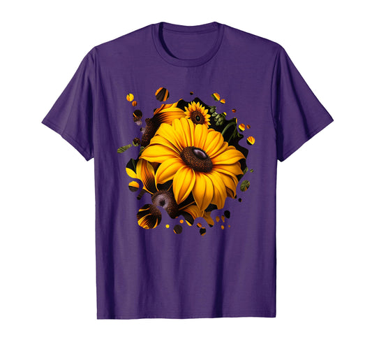 Black Eyed Susan Inspired Flower Plant T-Shirt - Trendy Graphic Unisex - T-Shirt, Sweatshirt, Hoodie