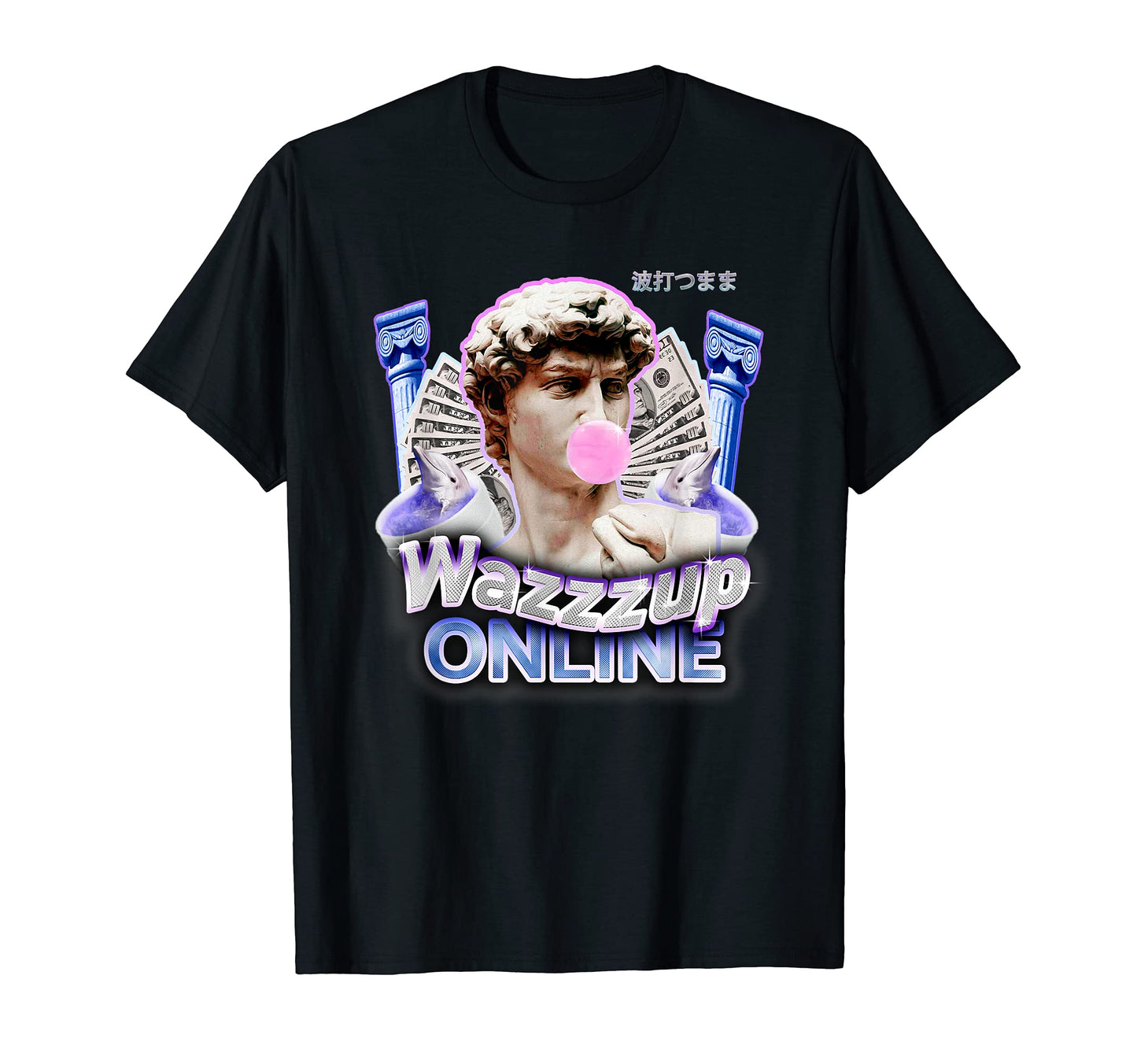 Wazzzup Online Vaporwave David T-Shirt - Casual Everyday Wear for Adults - T-Shirt, Sweatshirt, Hoodie
