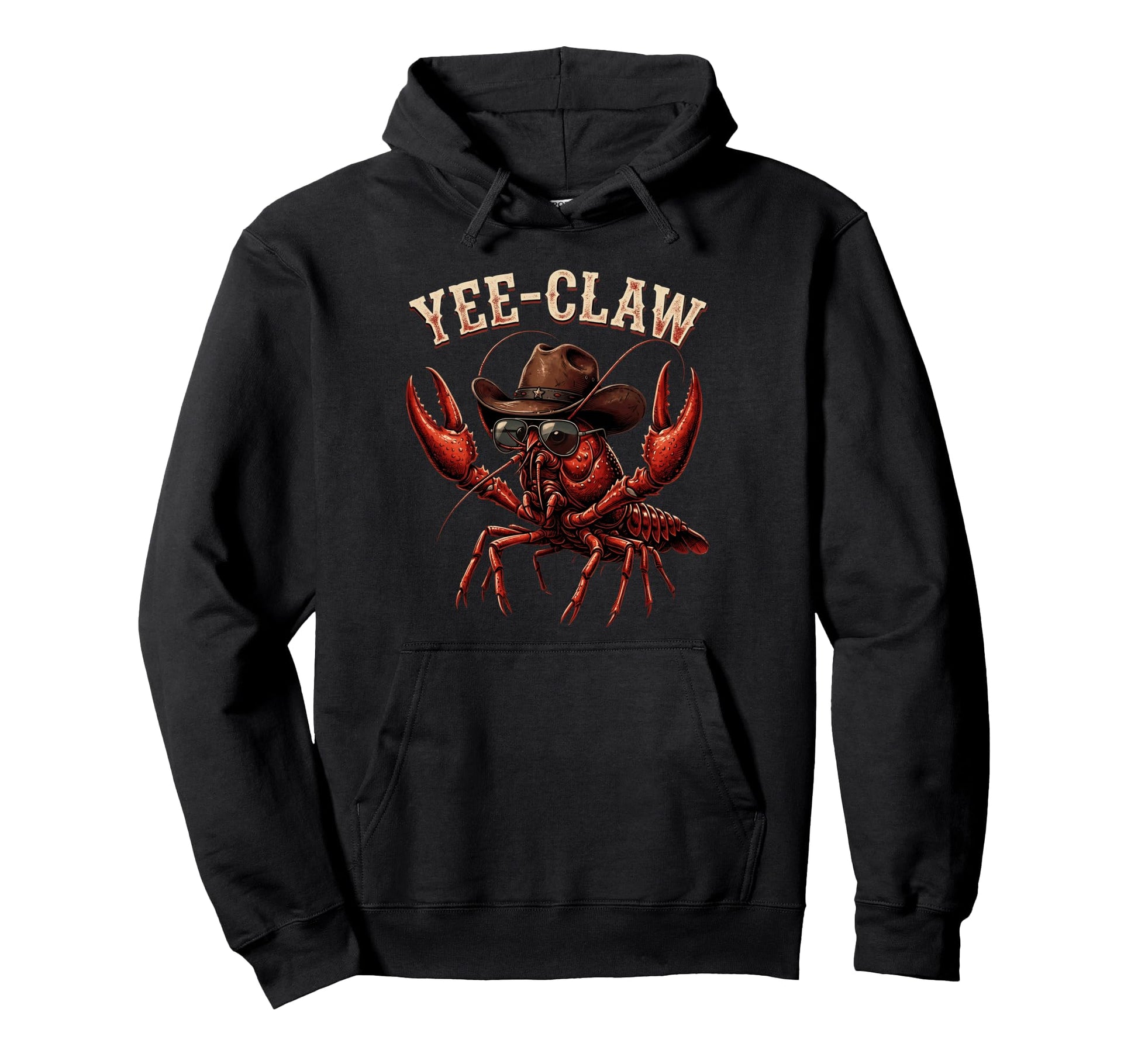 Yee Claw Western Country Cowboy Crawfish Hoodie - Custom Art Print Unisex - T-Shirt, Sweatshirt, Hoodie