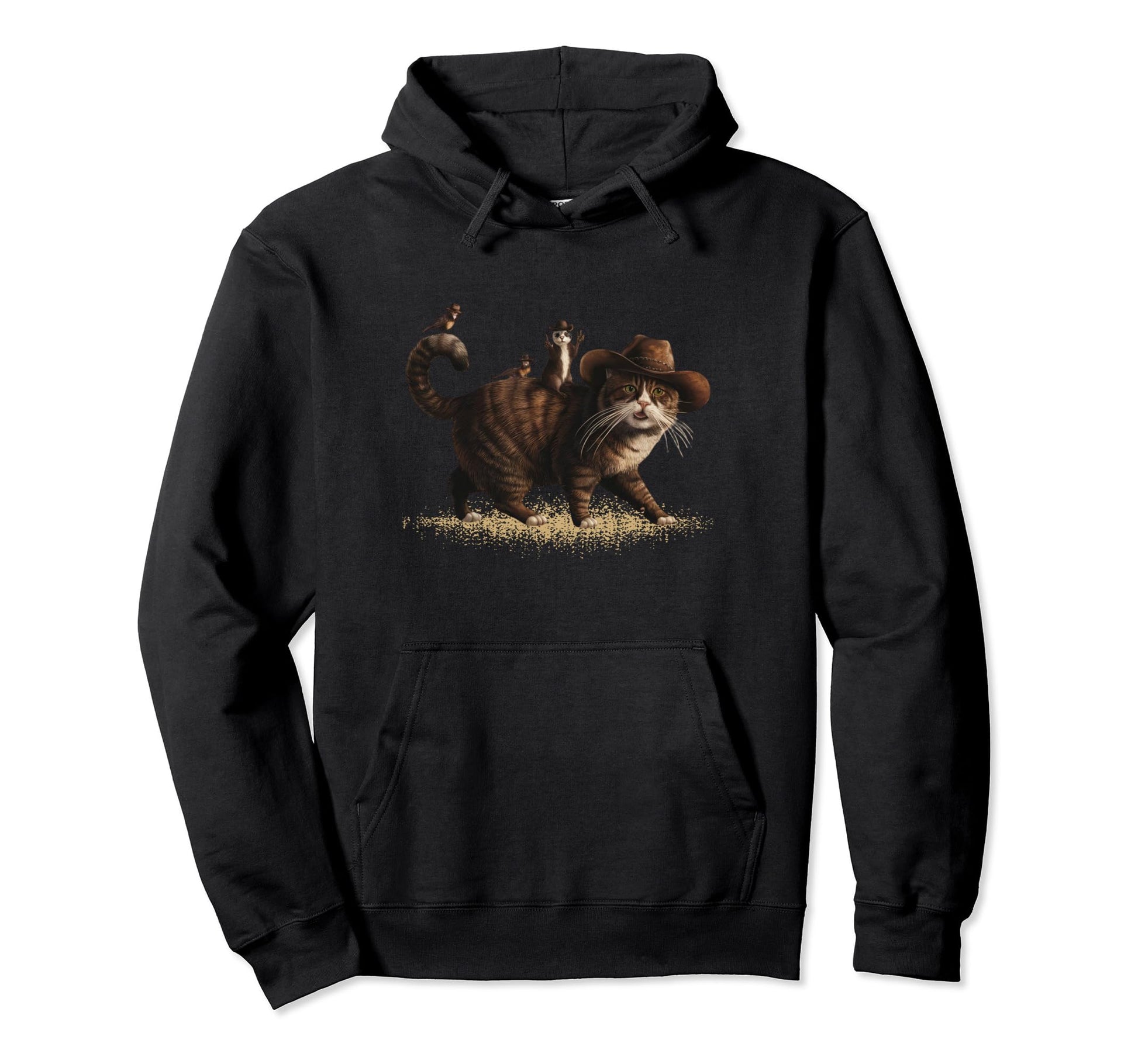 Funny Cowboy Cat Meowdy Country Hoodie - Aesthetic Graphic for Adults - T-Shirt, Sweatshirt, Hoodie