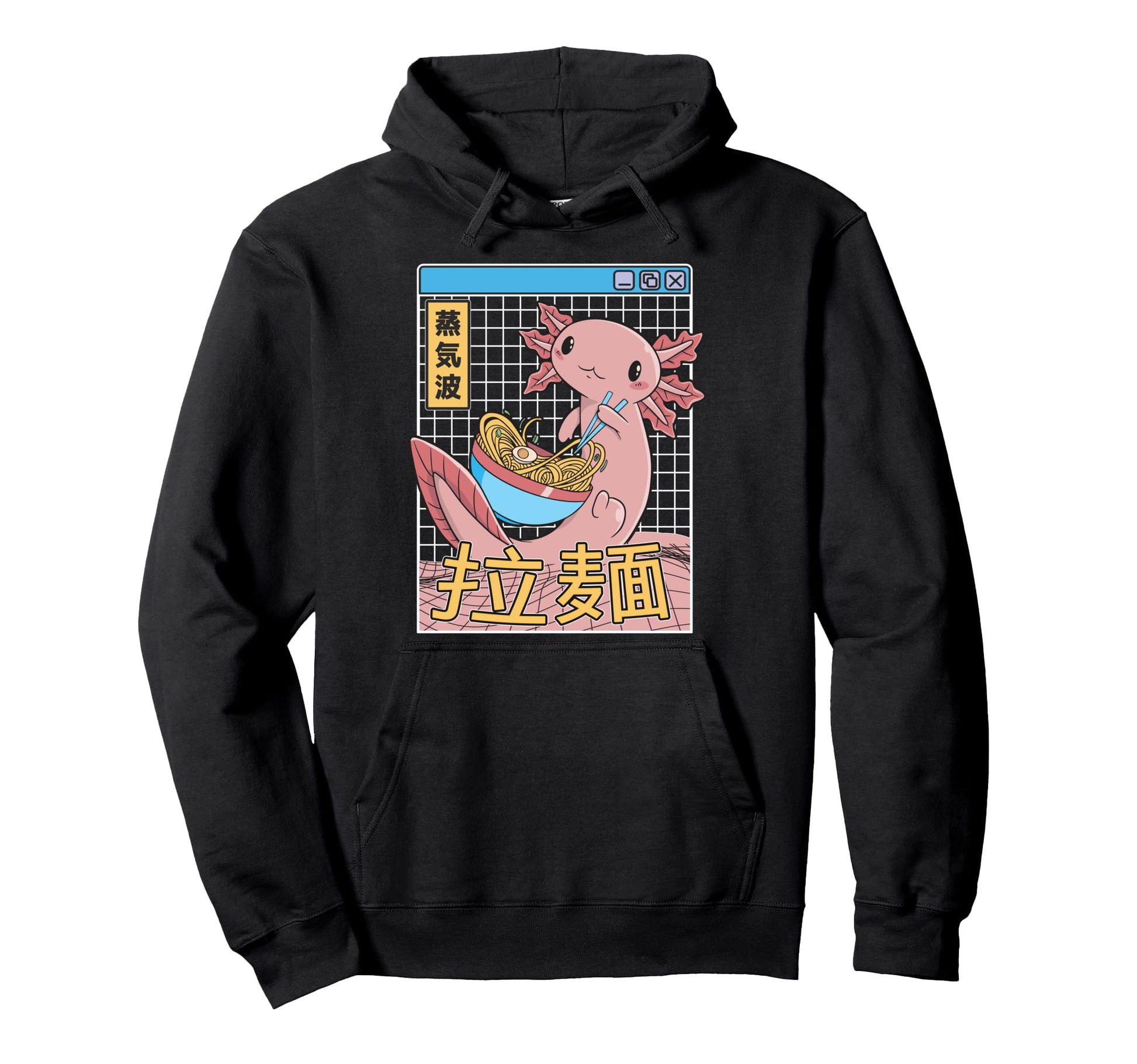 Axolotl Ramen Noodles Kawaii Hoodie - Fun Novelty Design for Adults - T-Shirt, Sweatshirt, Hoodie
