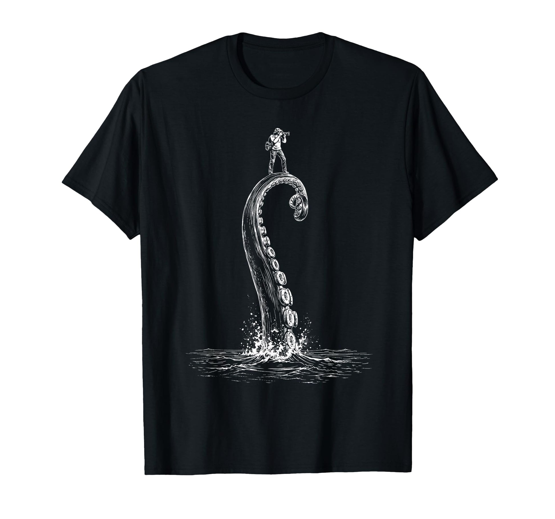 Photographer Octopus Camera T-Shirt - Custom Art Print for Adults - T-Shirt, Sweatshirt, Hoodie