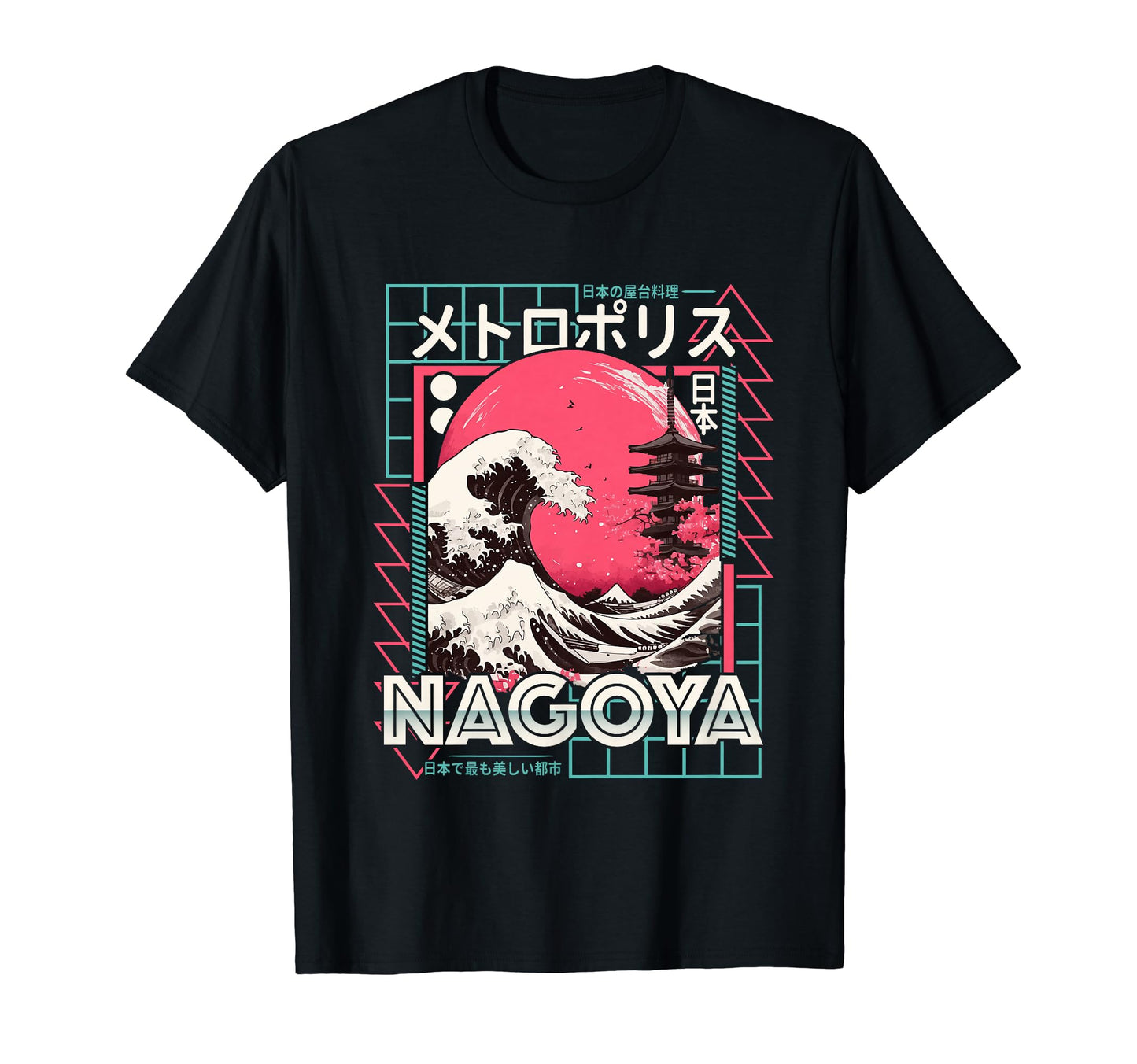 Nagoya City 80S Synthwave Kanagawa T-Shirt - Streetwear Style Men Women - T-Shirt, Sweatshirt, Hoodie