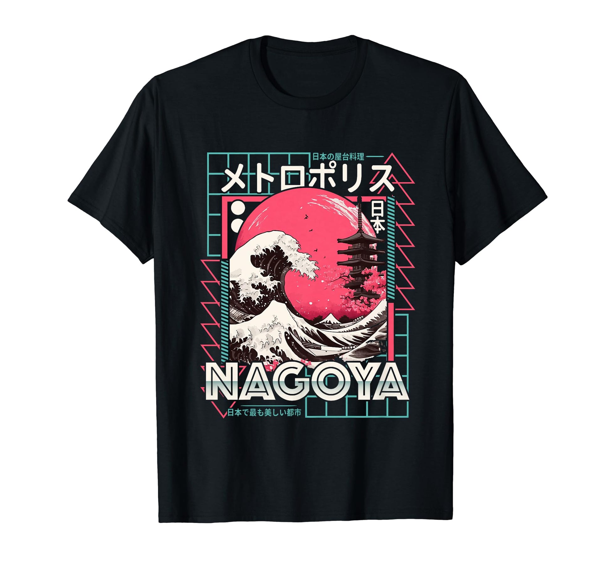 Nagoya City 80S Synthwave Kanagawa T-Shirt - Streetwear Style Men Women - T-Shirt, Sweatshirt, Hoodie