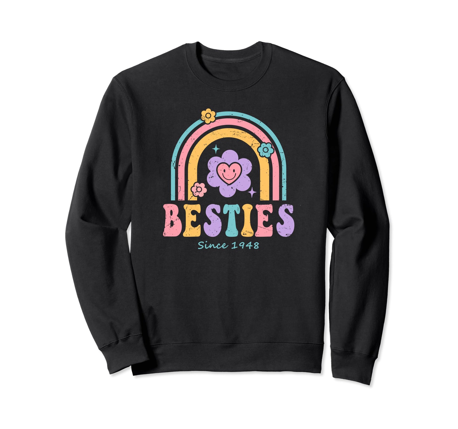 Besties Since 1930 Bff Rainbow Sweatshirt - Aesthetic Graphic Unisex - T-Shirt, Sweatshirt, Hoodie