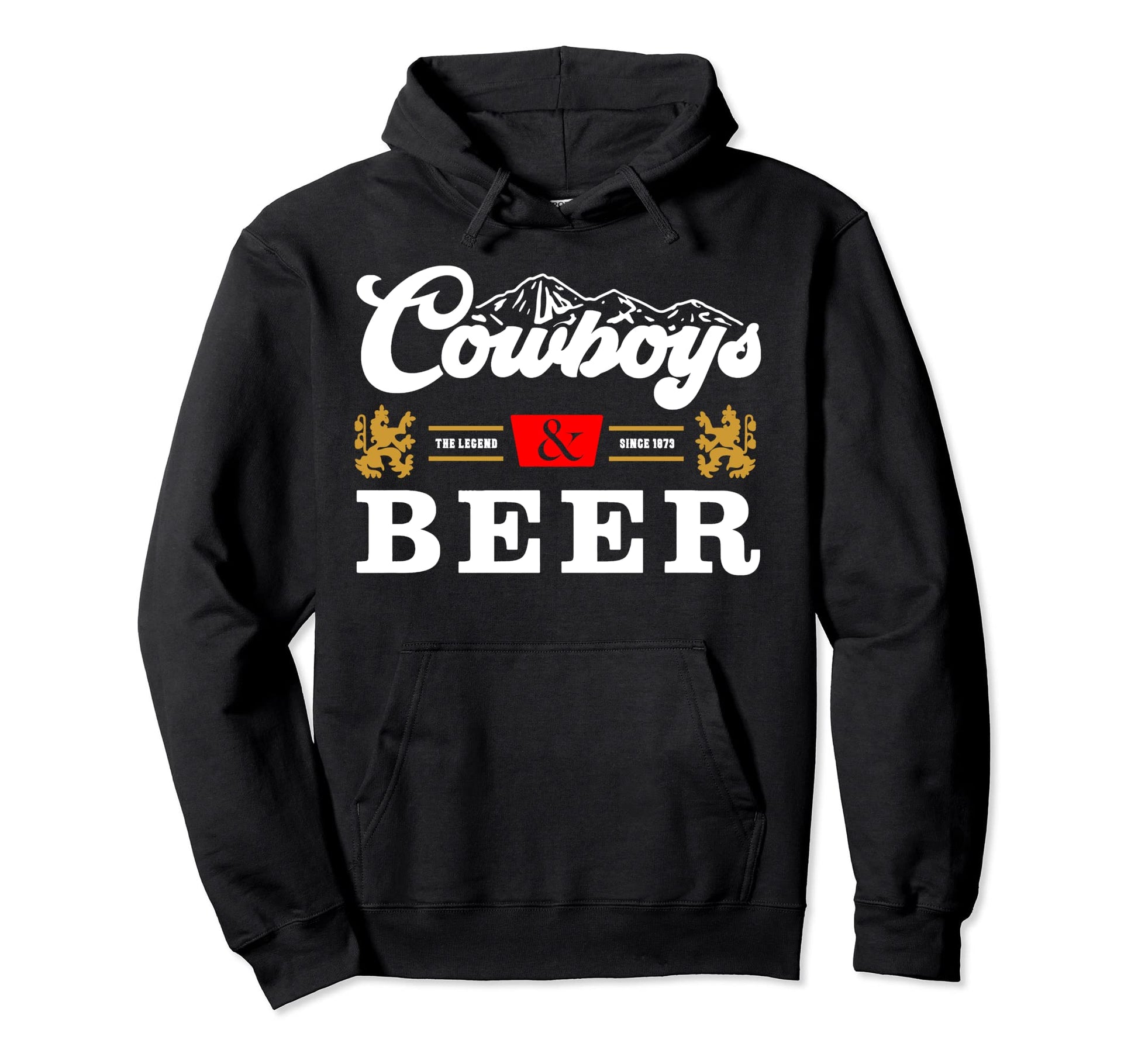 Cowboys And Beer Vibe Western Drinking Hoodie - Trendy Graphic for Adults - T-Shirt, Sweatshirt, Hoodie