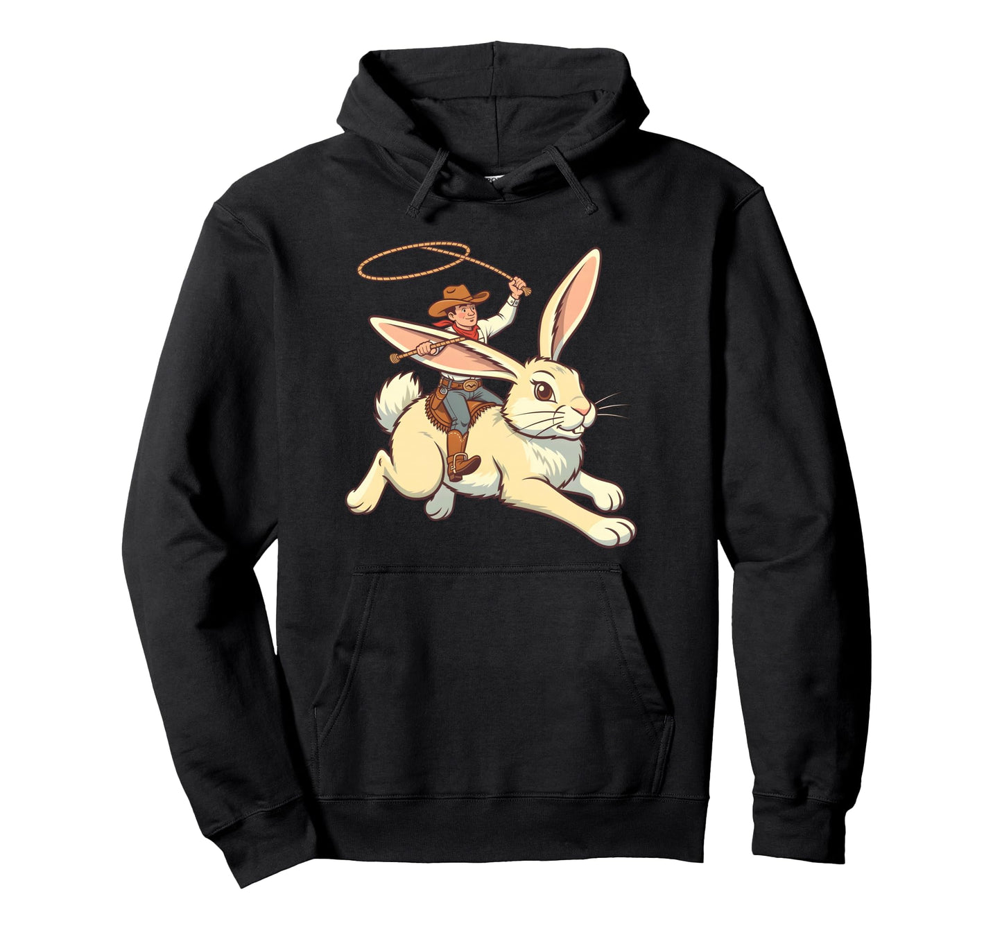 Funny Cowboy Easter Bunny Western Hoodie - Custom Art Print for Adults - T-Shirt, Sweatshirt, Hoodie