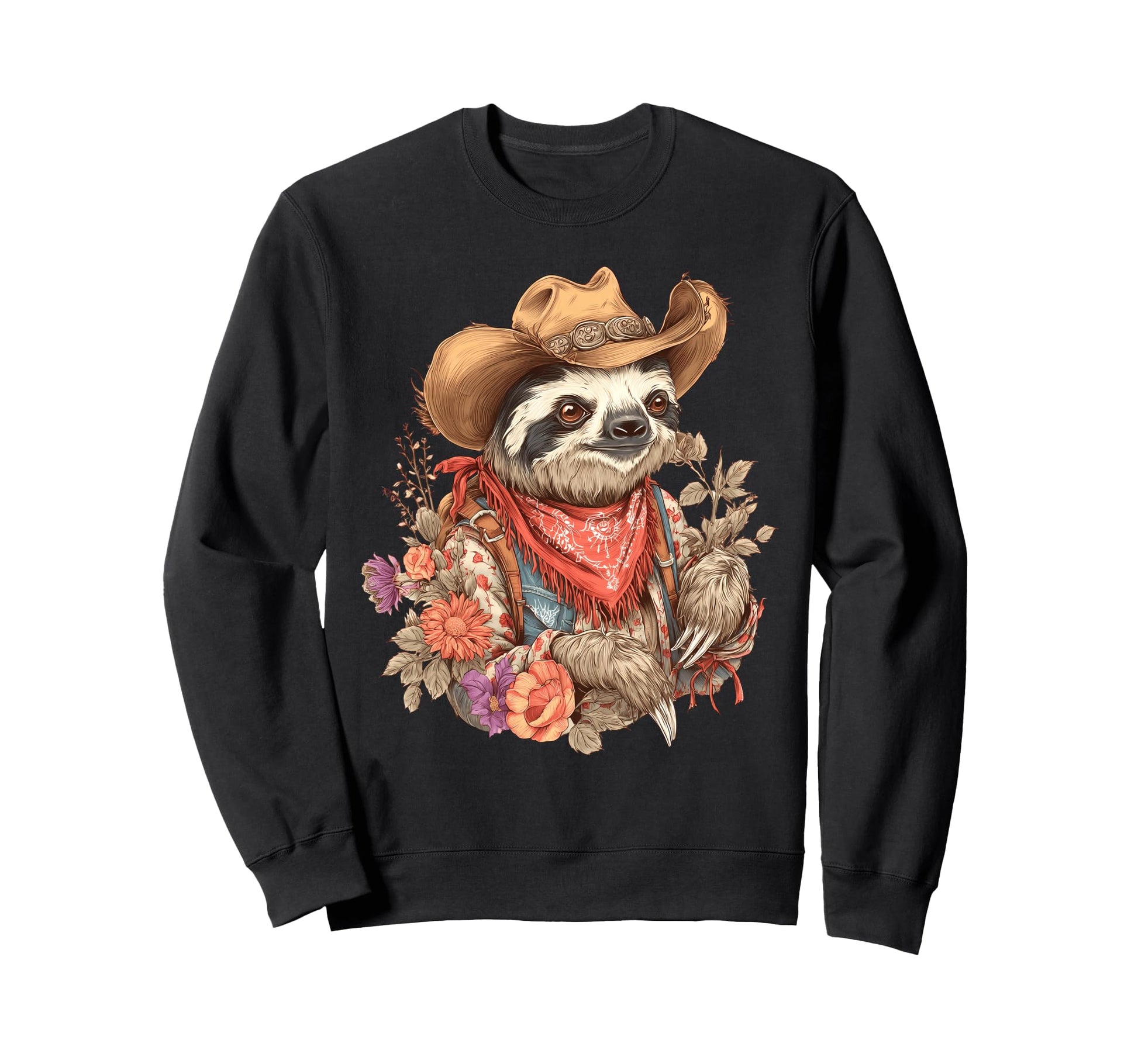 Sloth Cowboy Rodeo Cowgirl Western Sweatshirt - Novelty Apparel Men Women - T-Shirt, Sweatshirt, Hoodie
