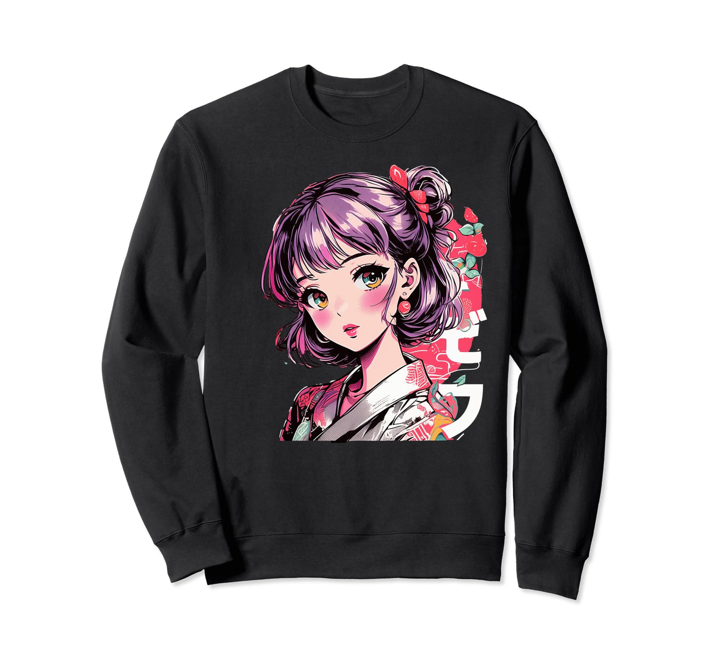 Anime Goth Grunge Demon Waifu Sweatshirt - Custom Art Print for Adults - T-Shirt, Sweatshirt, Hoodie