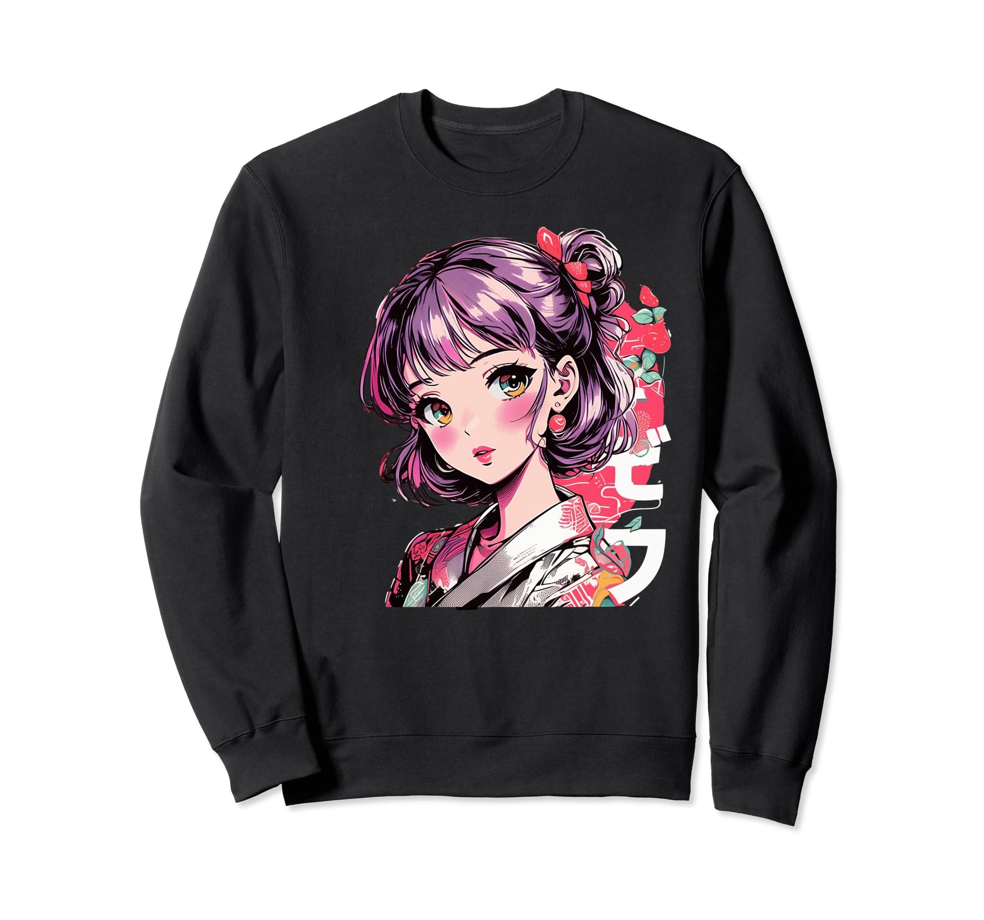 Anime Goth Grunge Demon Waifu Sweatshirt - Custom Art Print for Adults - T-Shirt, Sweatshirt, Hoodie