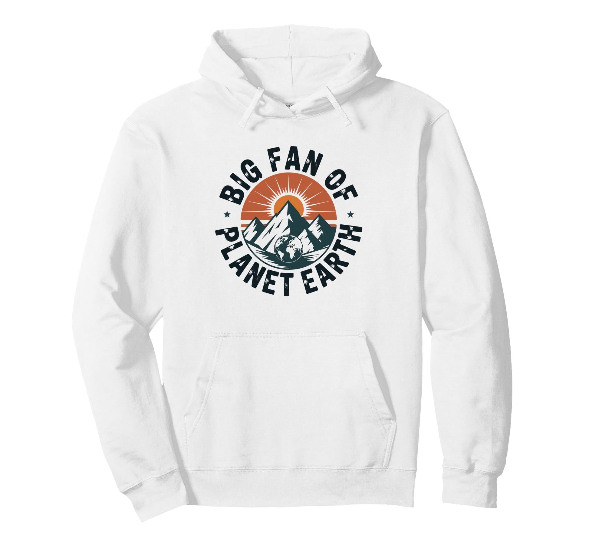 Big Fan Planet Earth 70S Rainbow Hoodie - Aesthetic Graphic Men Women - T-Shirt, Sweatshirt, Hoodie