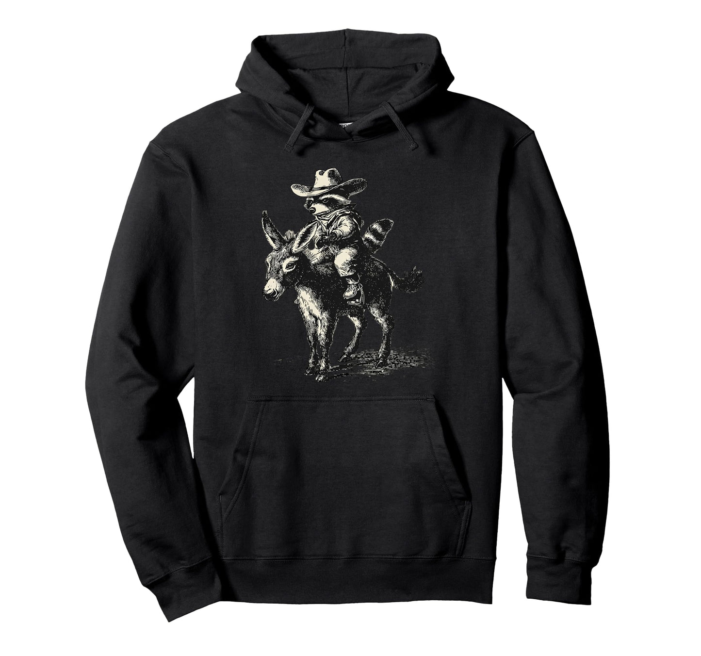 Raccoon Cowboy Rodeo Cowgirl Western Hoodie - Trendy Graphic for Adults - T-Shirt, Sweatshirt, Hoodie