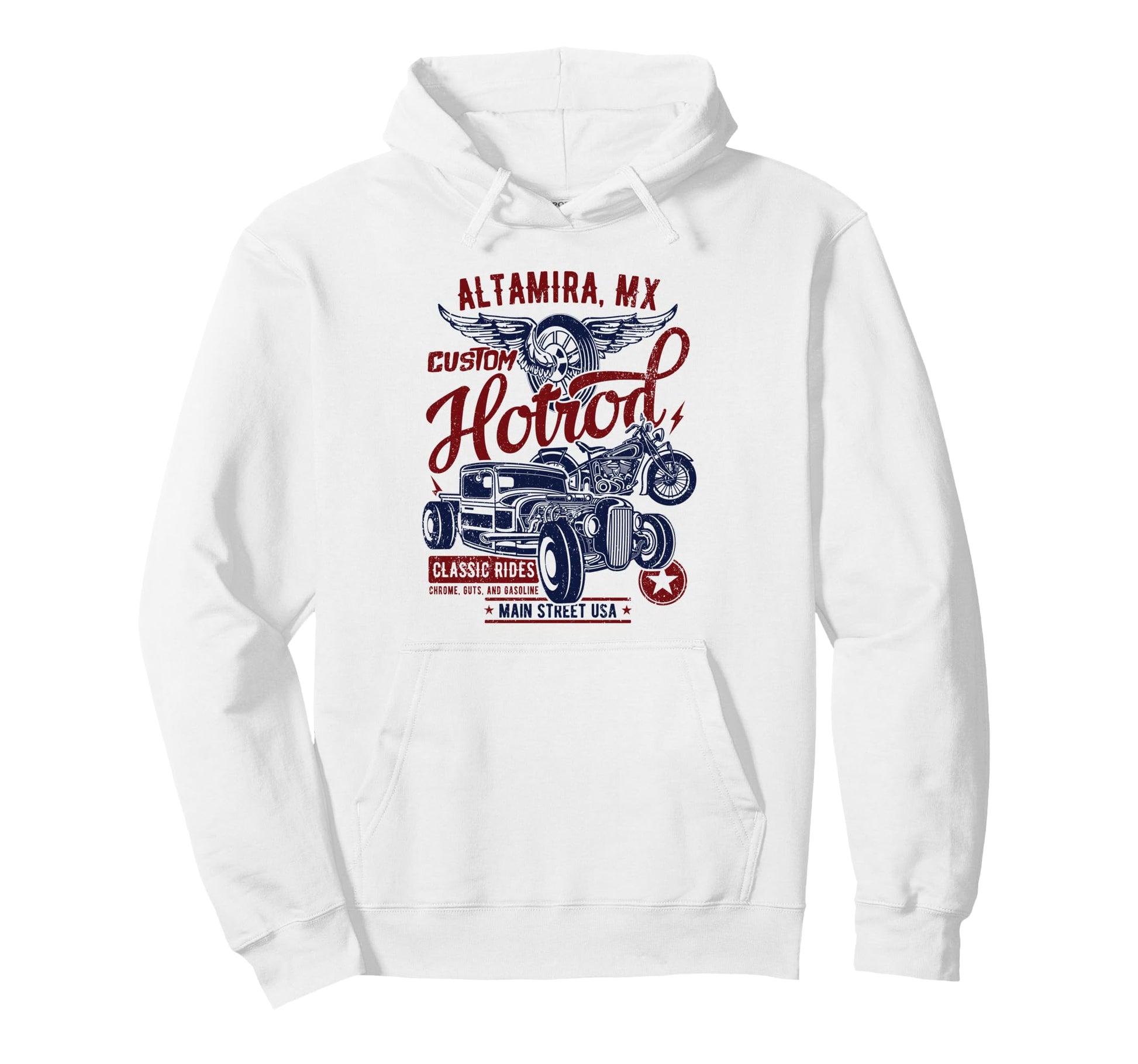 Altamira Mexico Hotrod Car Motorcycle Hoodie - Streetwear Style for Adults - T-Shirt, Sweatshirt, Hoodie