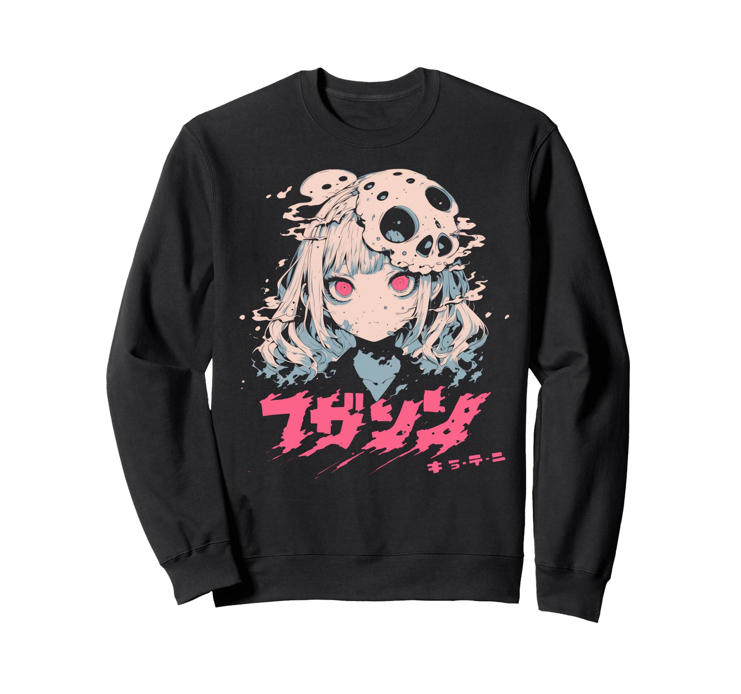 Goth Grunge Demon Anime Waifu Horror Sweatshirt - Novelty Apparel Unisex - T-Shirt, Sweatshirt, Hoodie