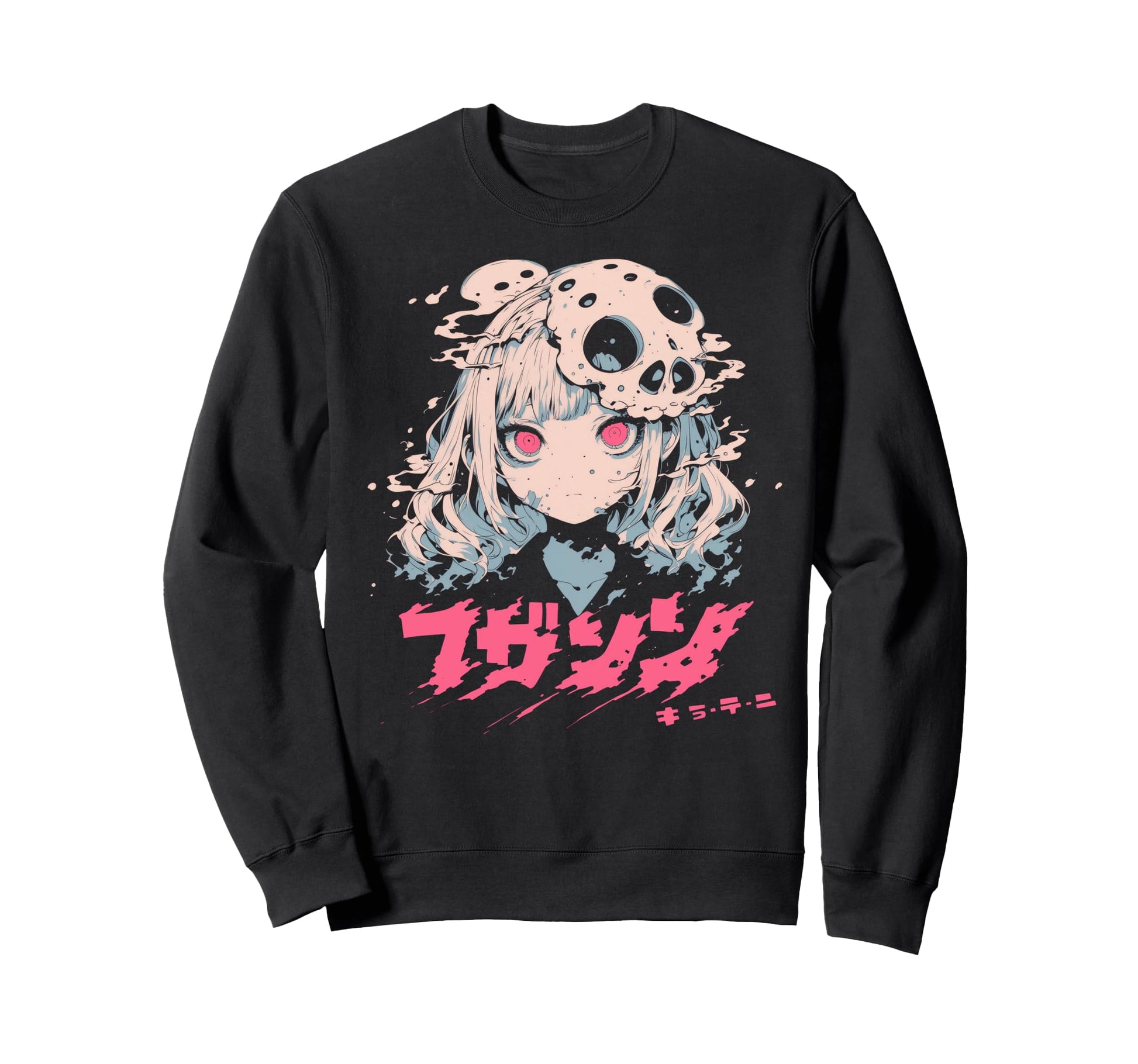 Goth Grunge Demon Anime Waifu Horror Sweatshirt - Novelty Apparel Unisex - T-Shirt, Sweatshirt, Hoodie
