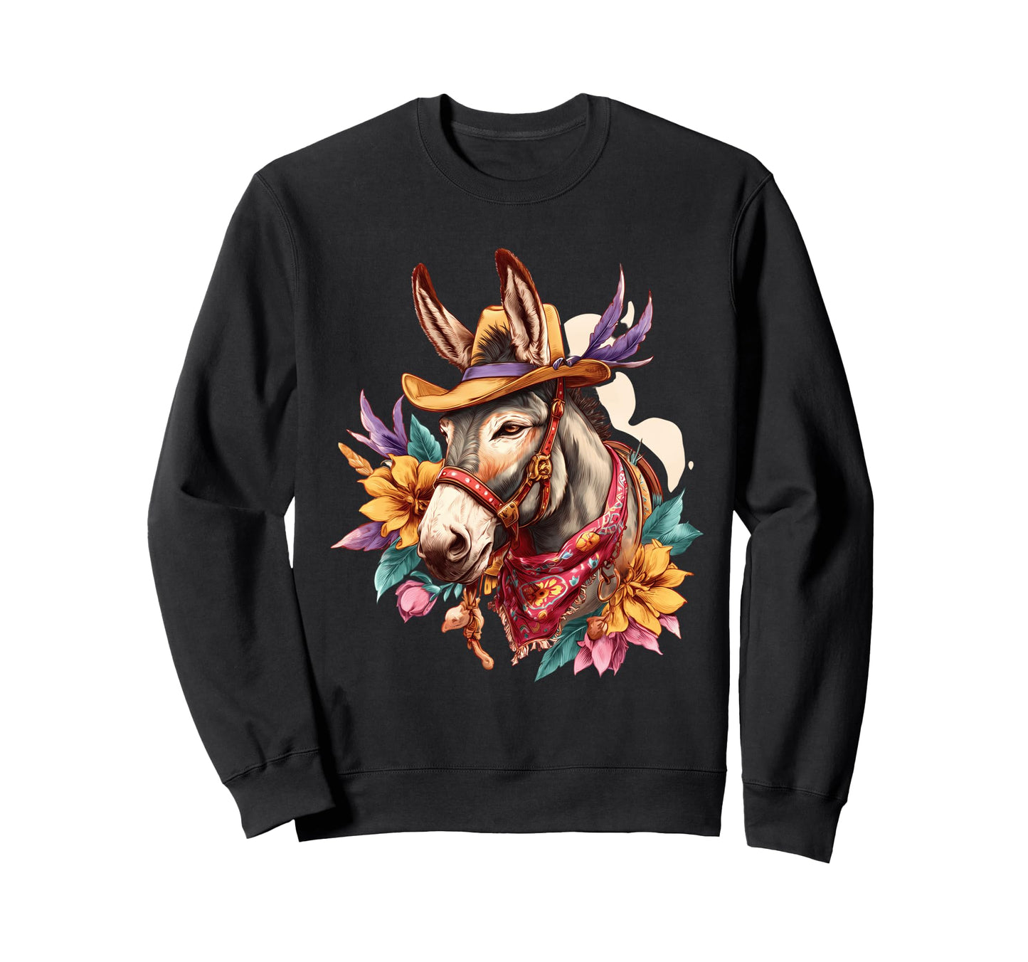 Country Cowboy Donkey Rodeo Sweatshirt - Minimalist Print Men Women - T-Shirt, Sweatshirt, Hoodie